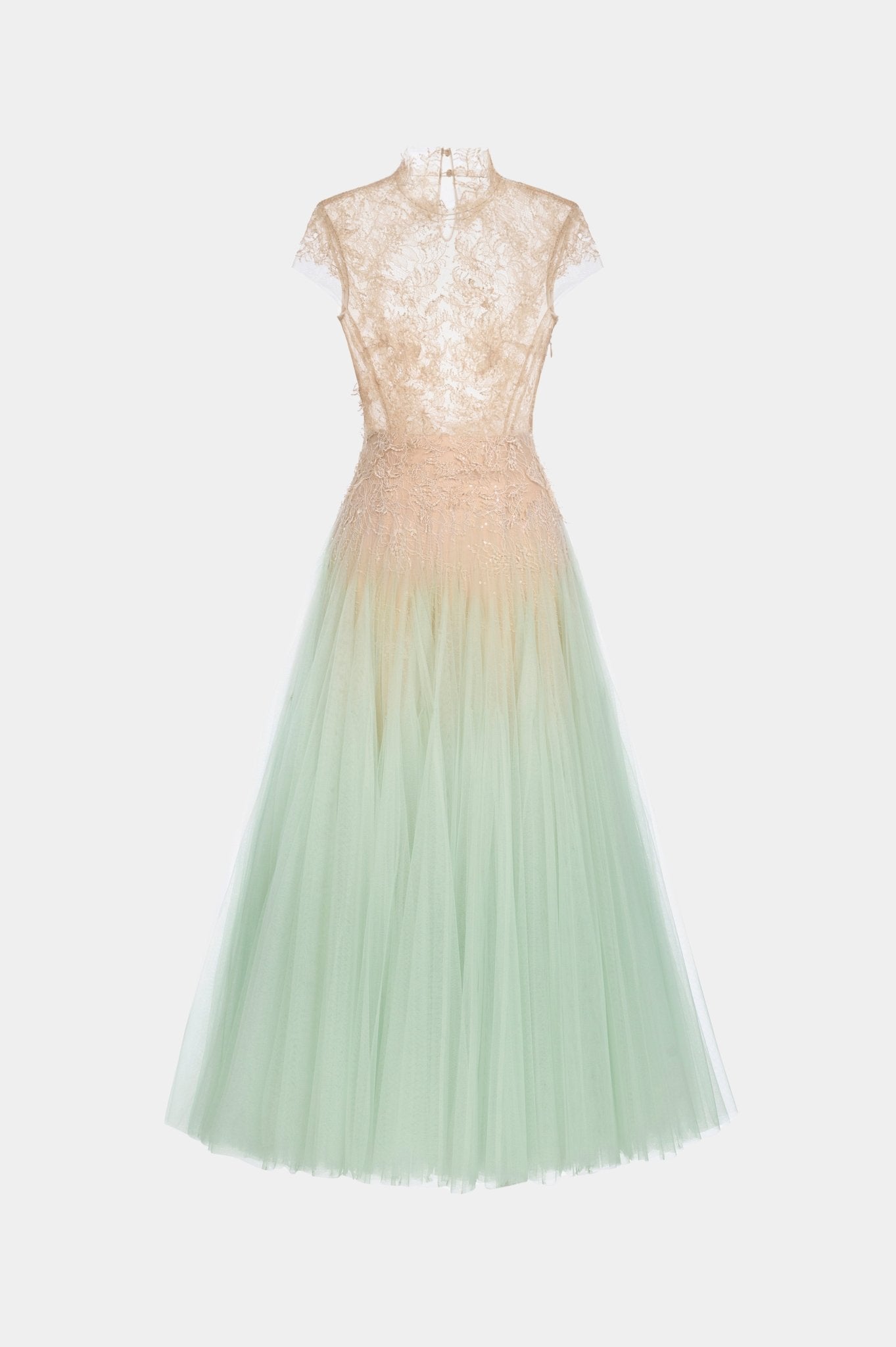 Mint Ombré Cut-Out Lace Dress XXL