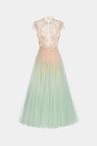 Mint Ombré Cut - Out Lace Dress - Montsand