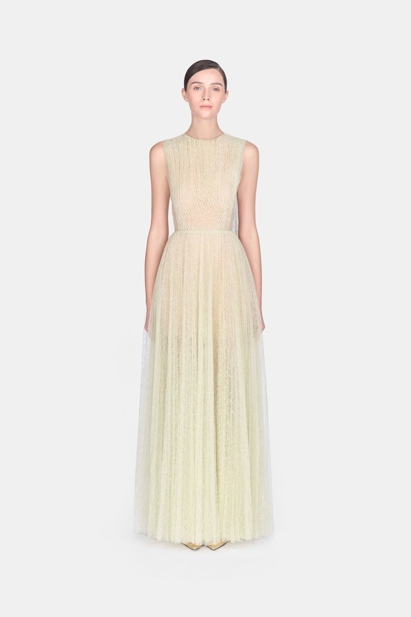 Mint Smocked Round - neck Maxi Dress - Montsand