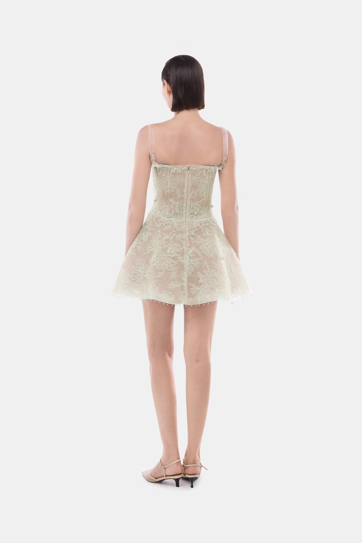 Mint Straight Neckline Skater Dress - Montsand