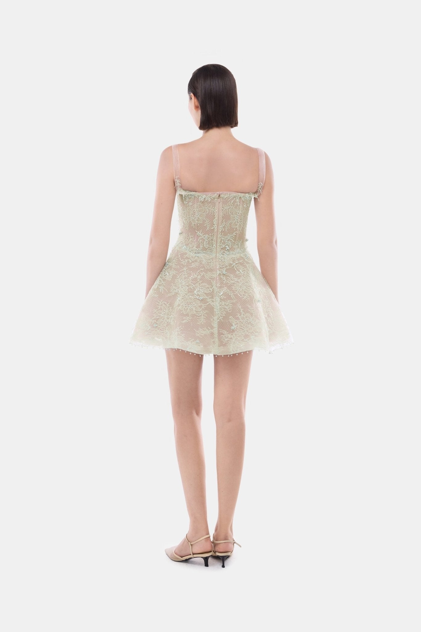 Mint Straight Neckline Skater Dress - Montsand