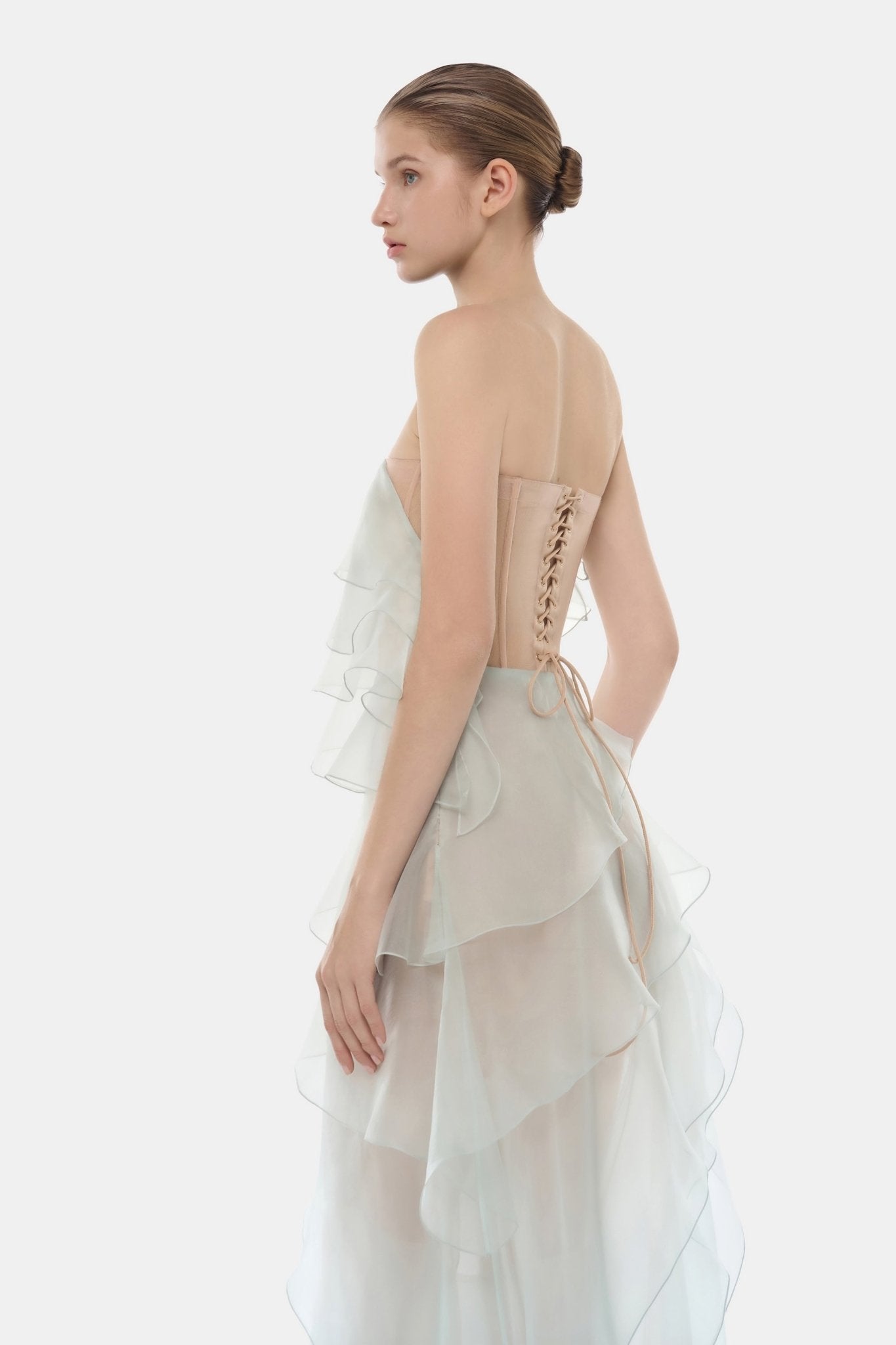 Mint Tiered Strapless Dress - Montsand