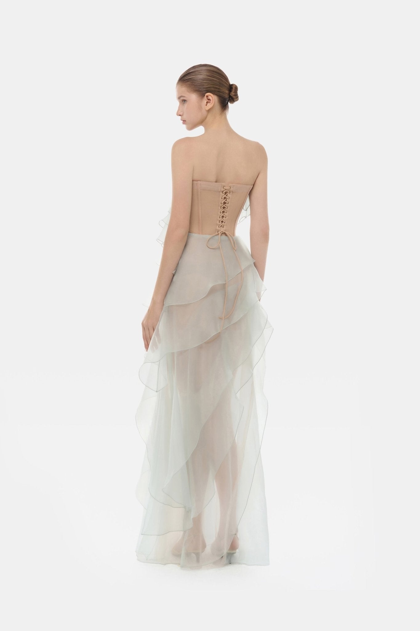 Mint Tiered Strapless Dress - Montsand
