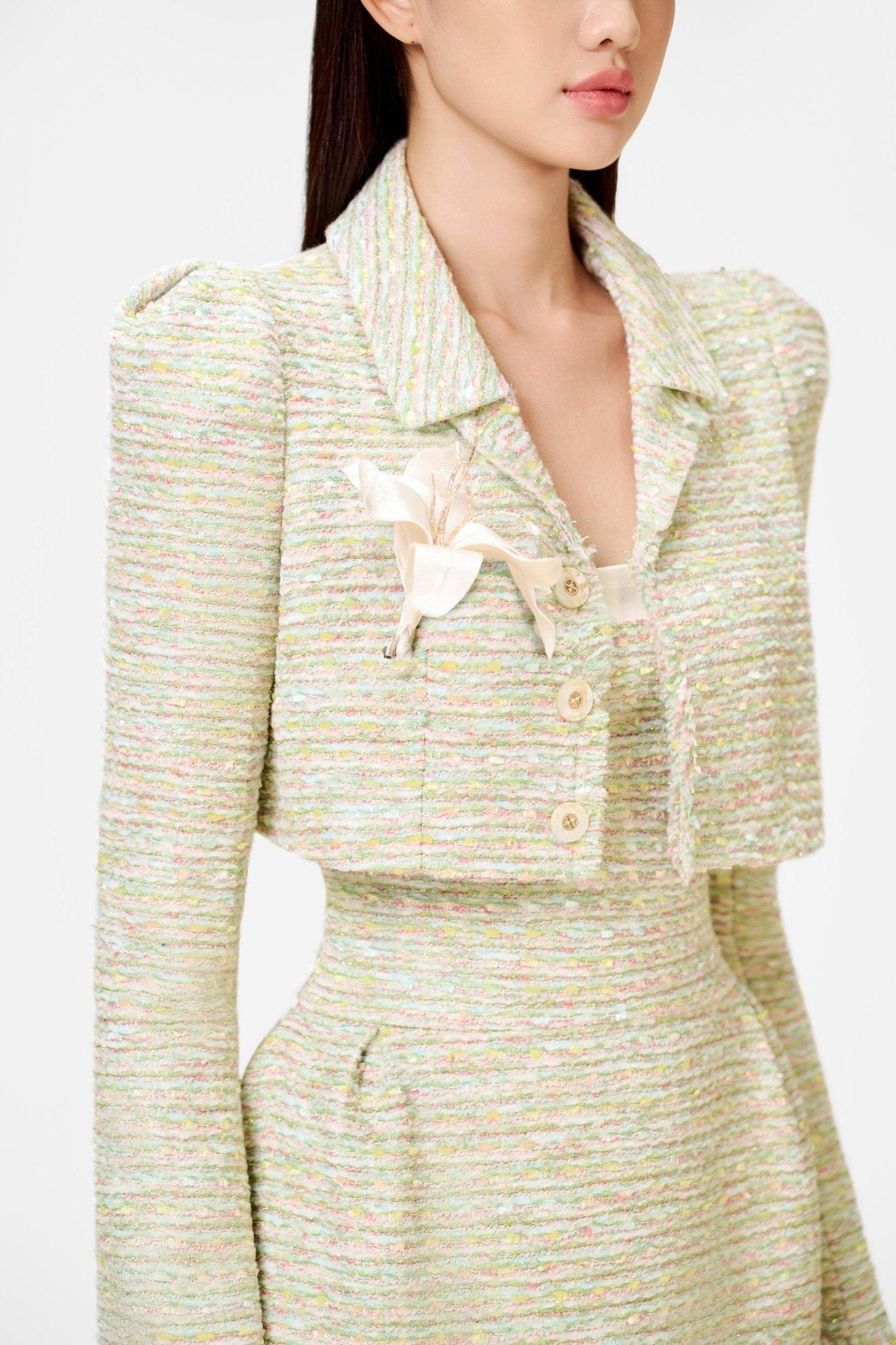 Mint Tweed Crop Jacket - Montsand