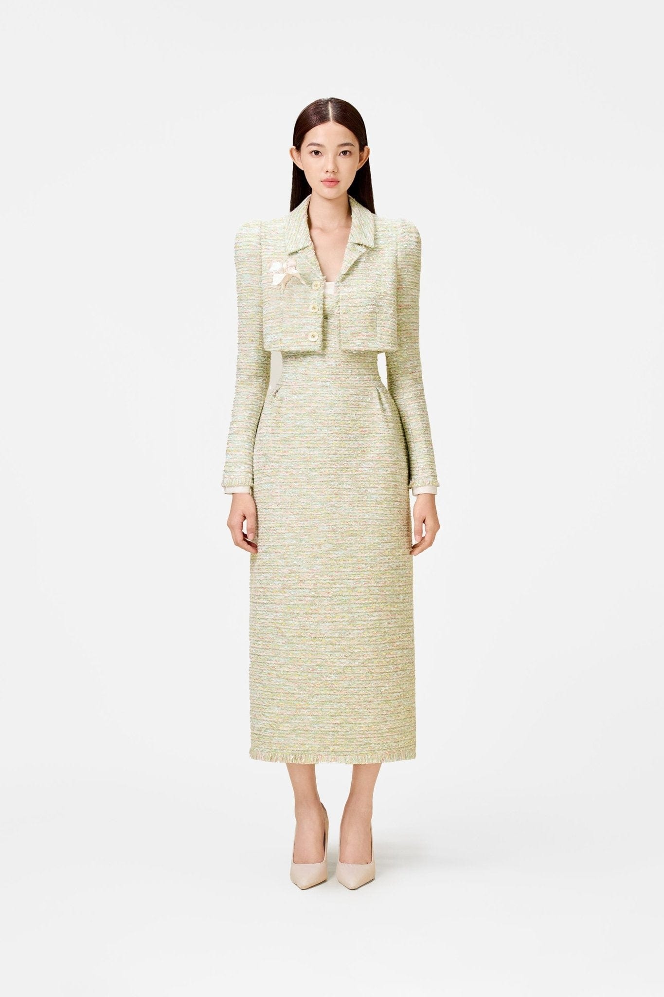 Mint Tweed Crop Jacket - Montsand