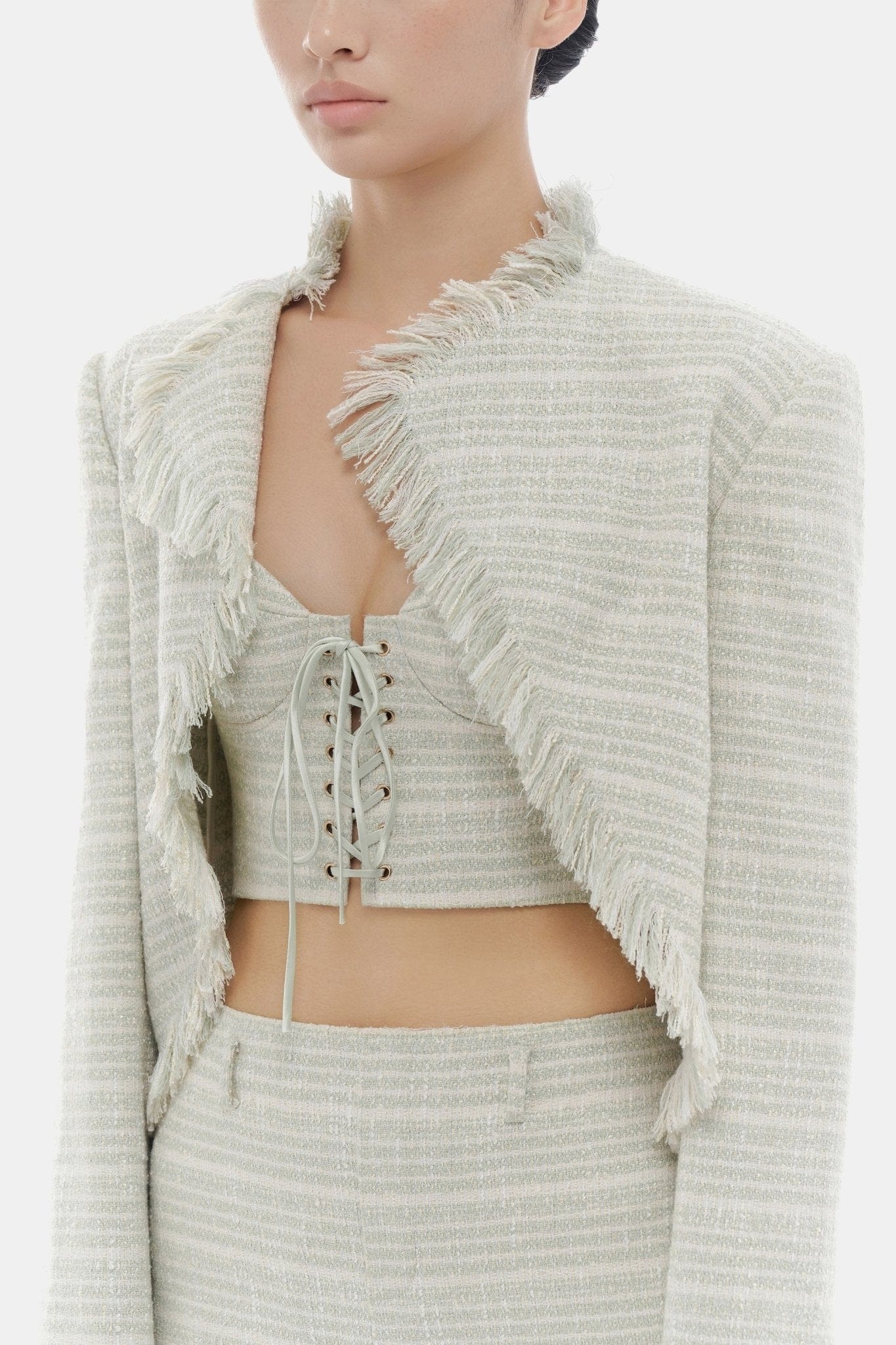Mint Tweed Fringed Jacket - Montsand