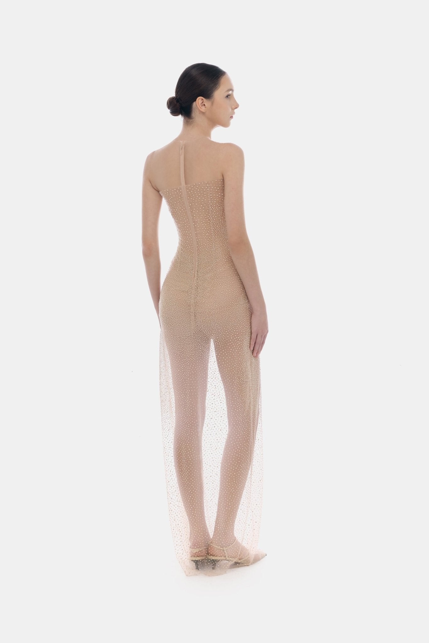 Nude Embellished Dress - Montsand