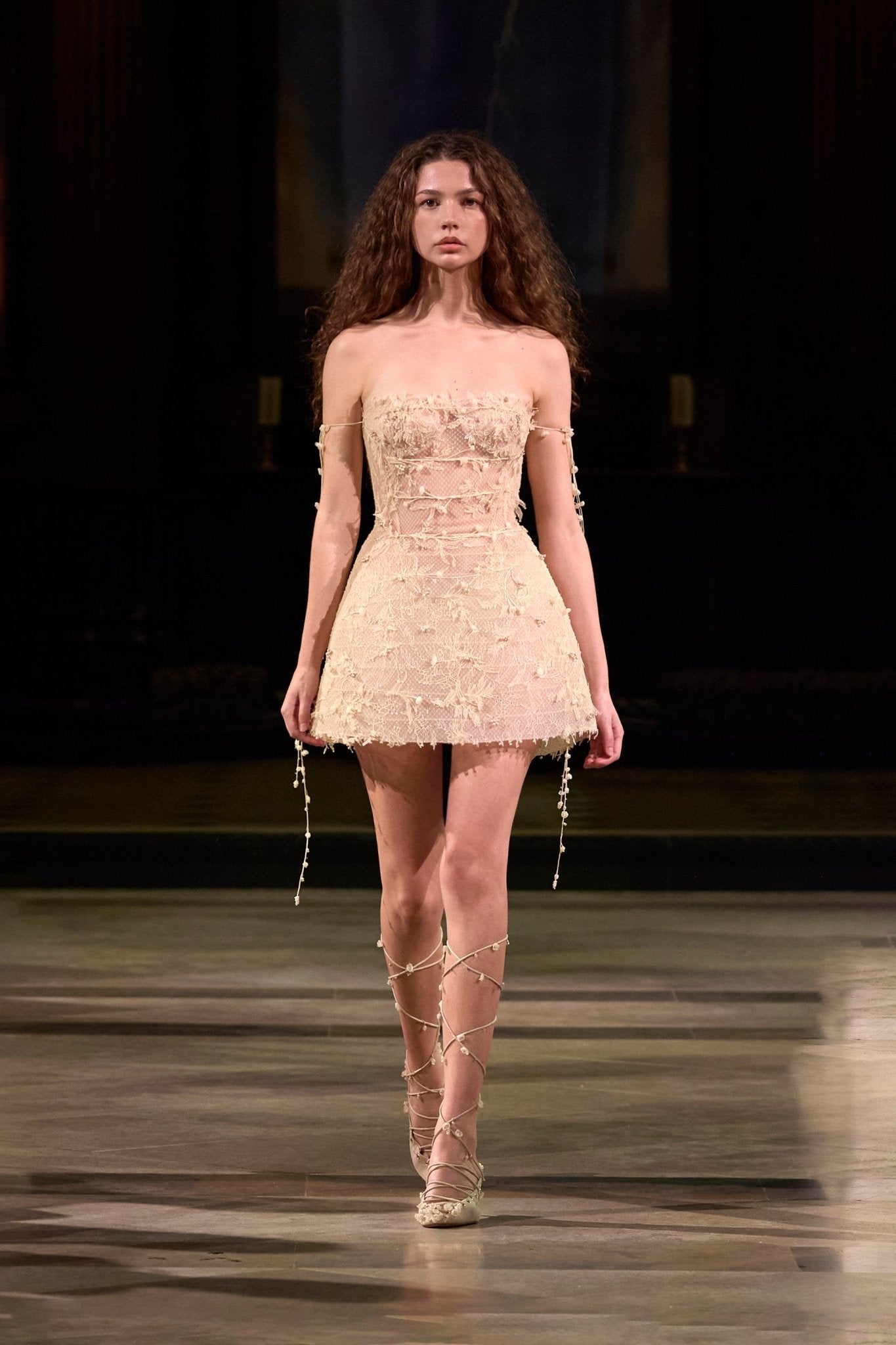 Nude Floral String Mini Dress - Montsand