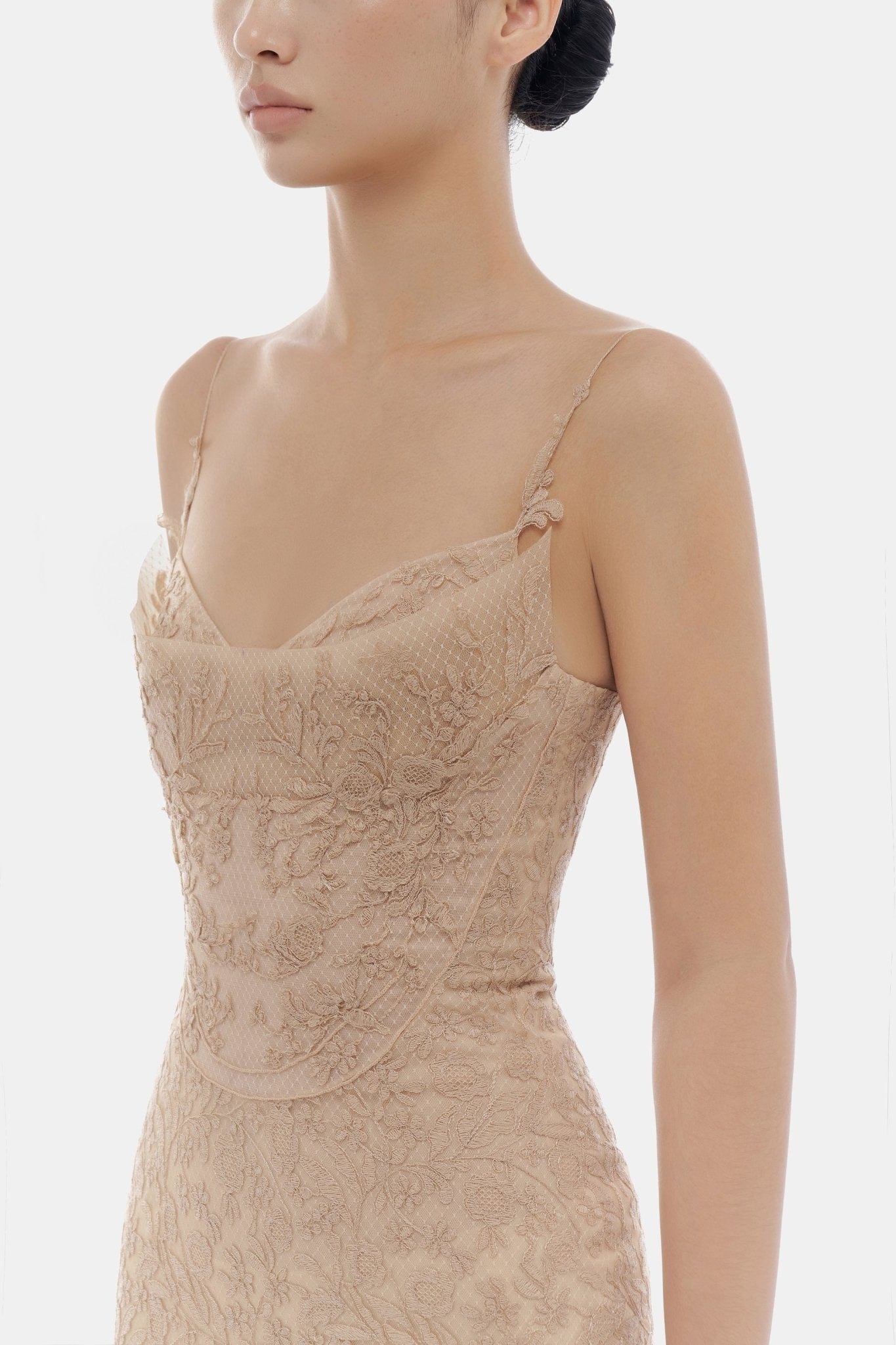 Nude Lace Midi Dress - Montsand