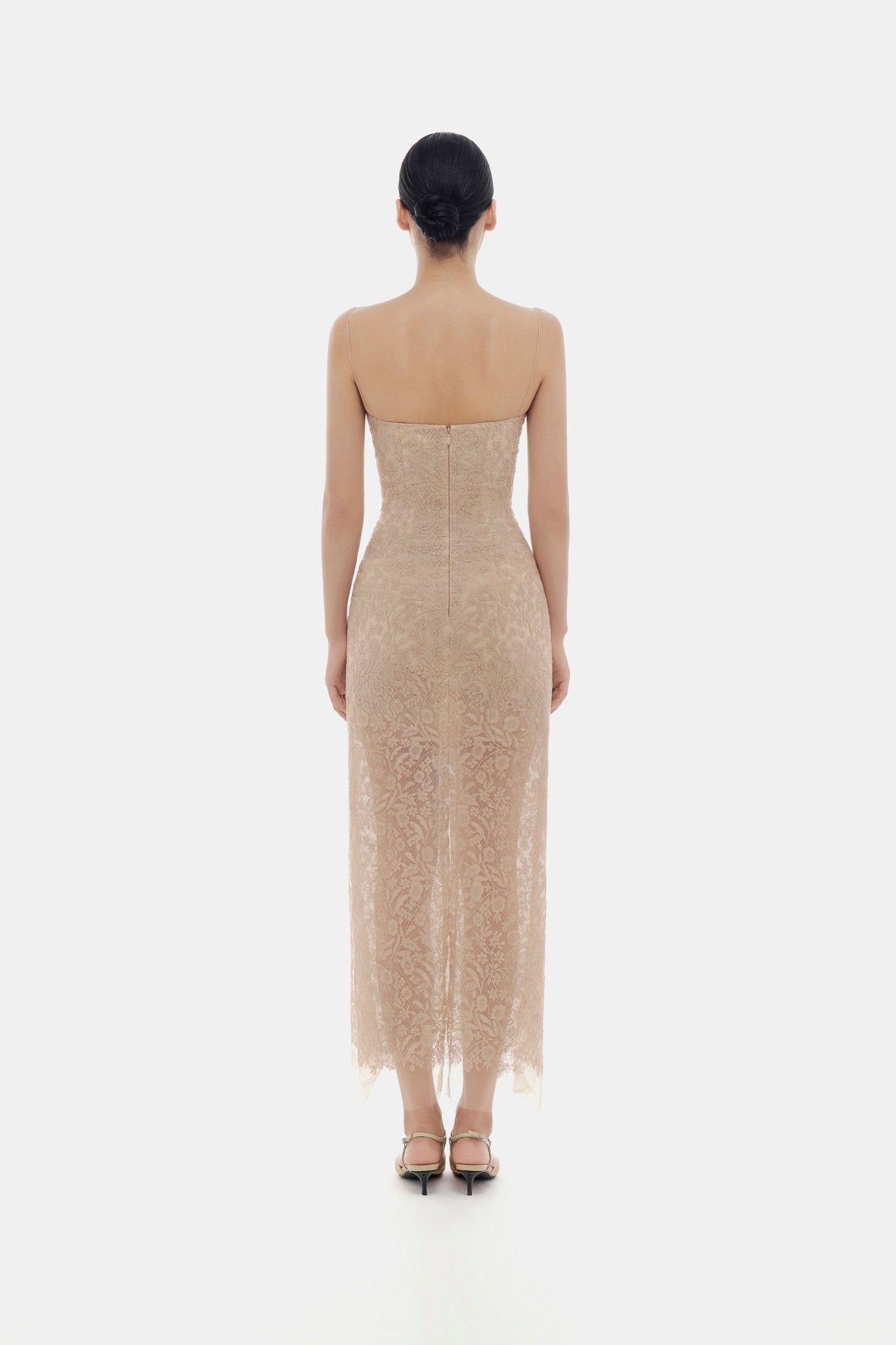 Nude Lace Midi Dress - Montsand