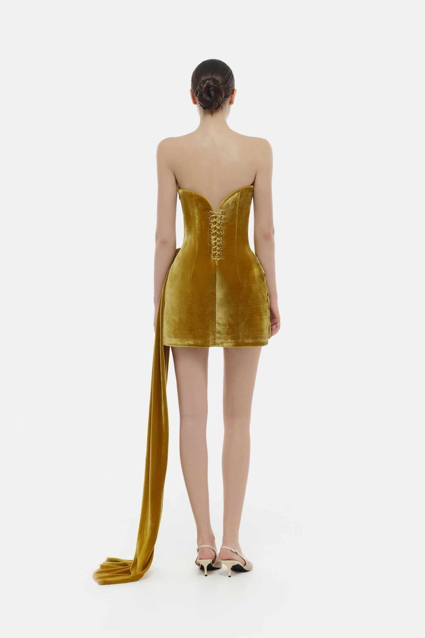 Olive Velvet Mini Dress - Montsand