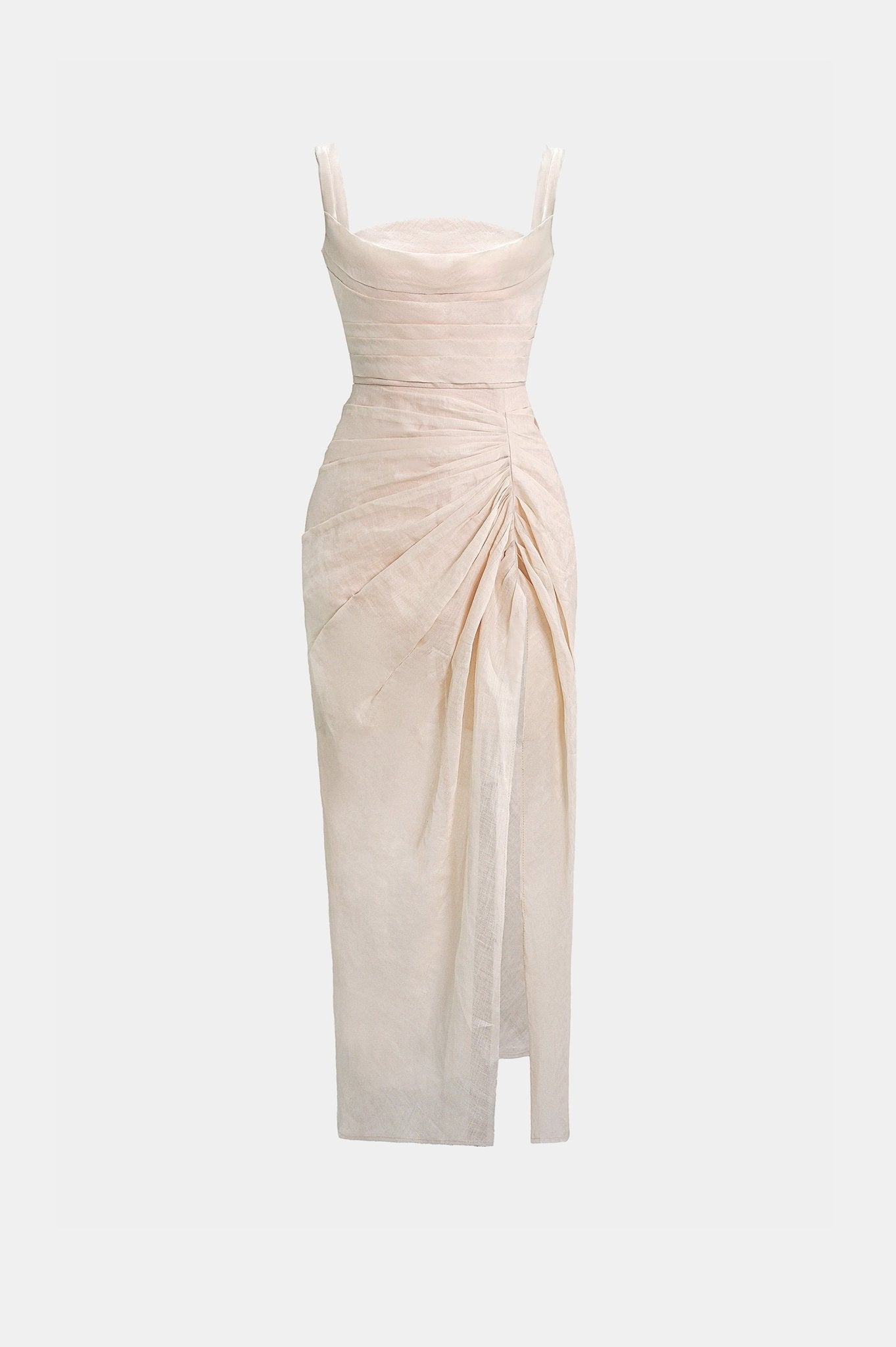Organza Linen Draped Dress - Montsand