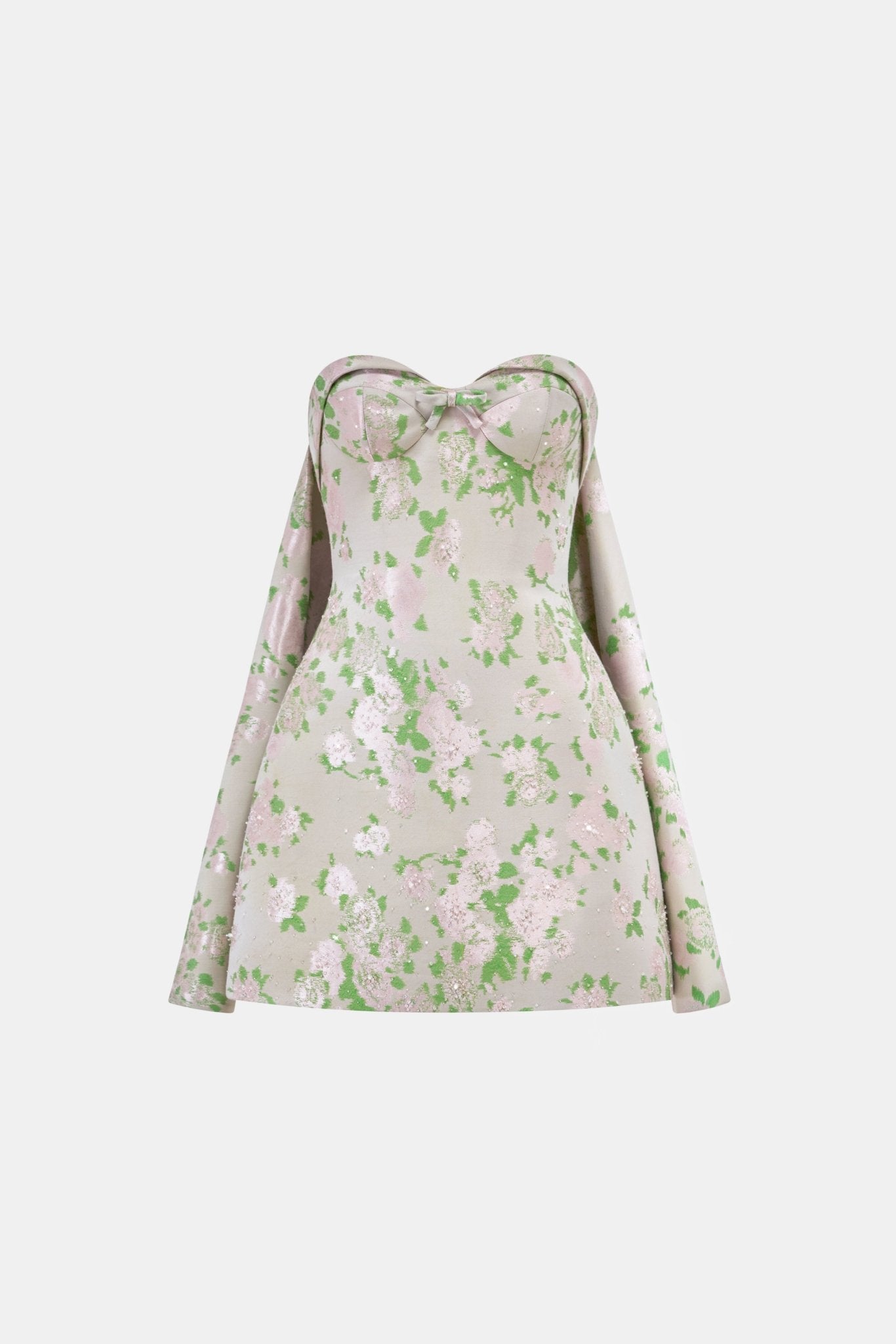 Pastel Corsetry Detachable Cape Mini Dress - Montsand
