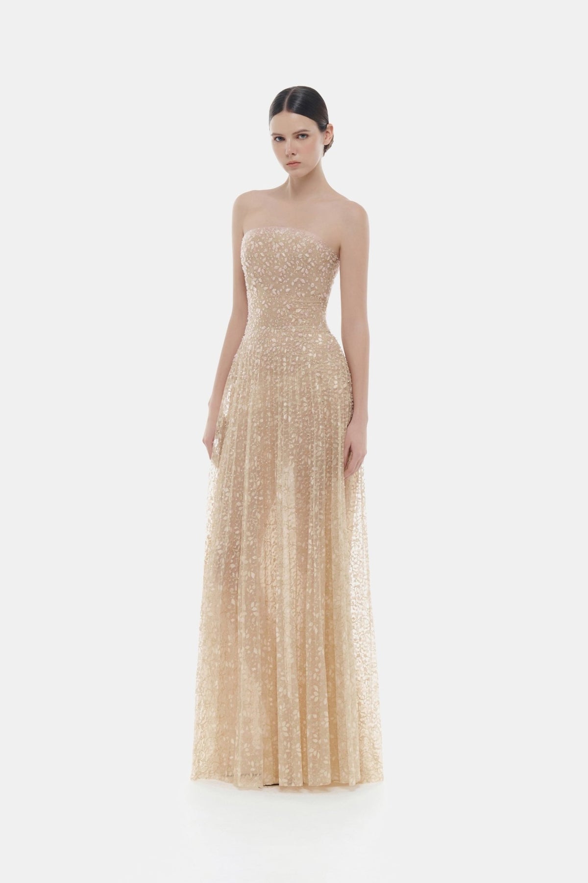 Pastel Crystal Beaded Maxi Dress - Montsand