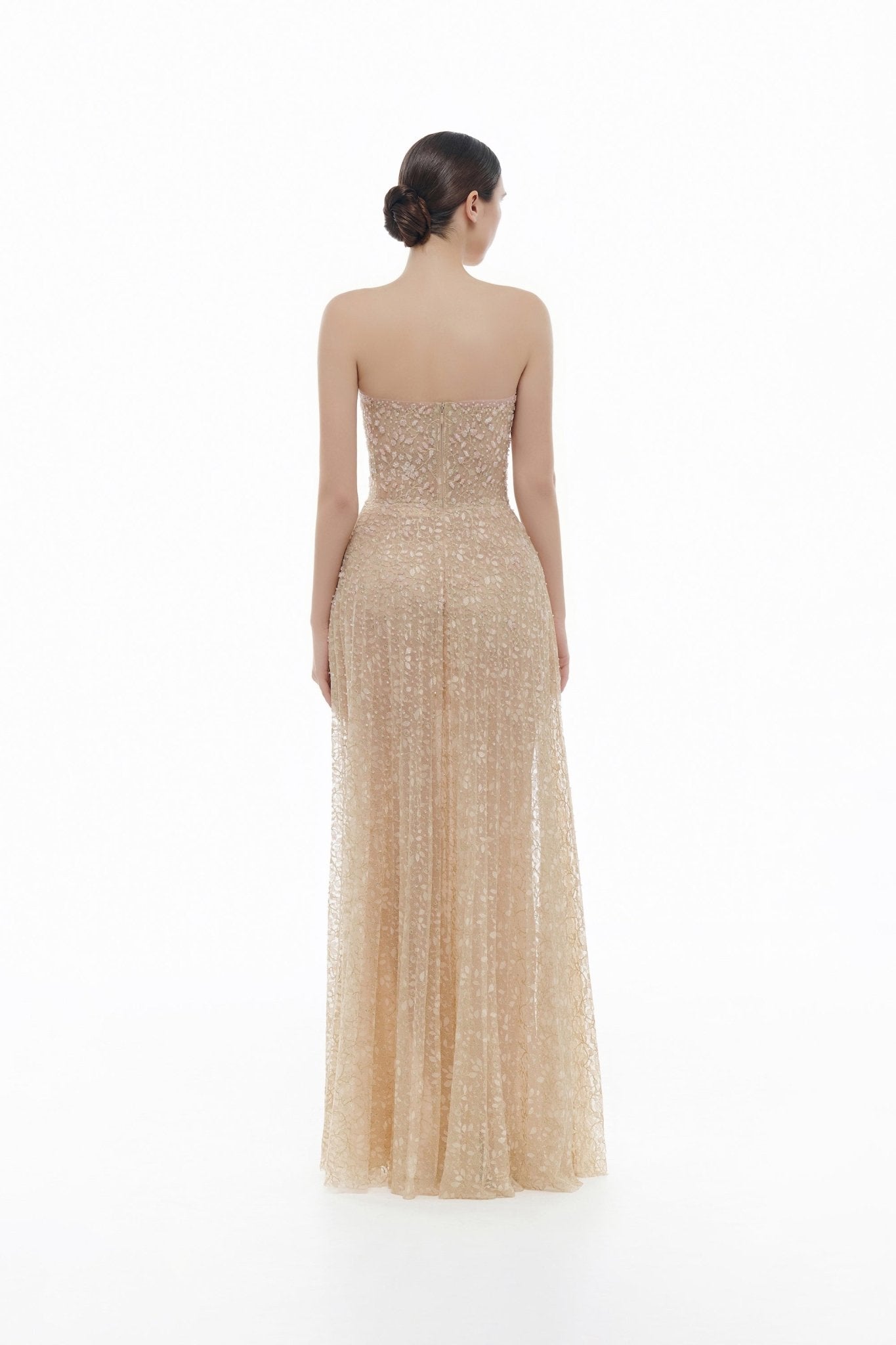 Pastel Crystal Beaded Maxi Dress S Pastel Crystal Beaded Maxi Dress S