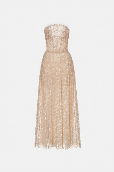 Pastel Crystal Beaded Maxi Dress S Pastel Crystal Beaded Maxi Dress S