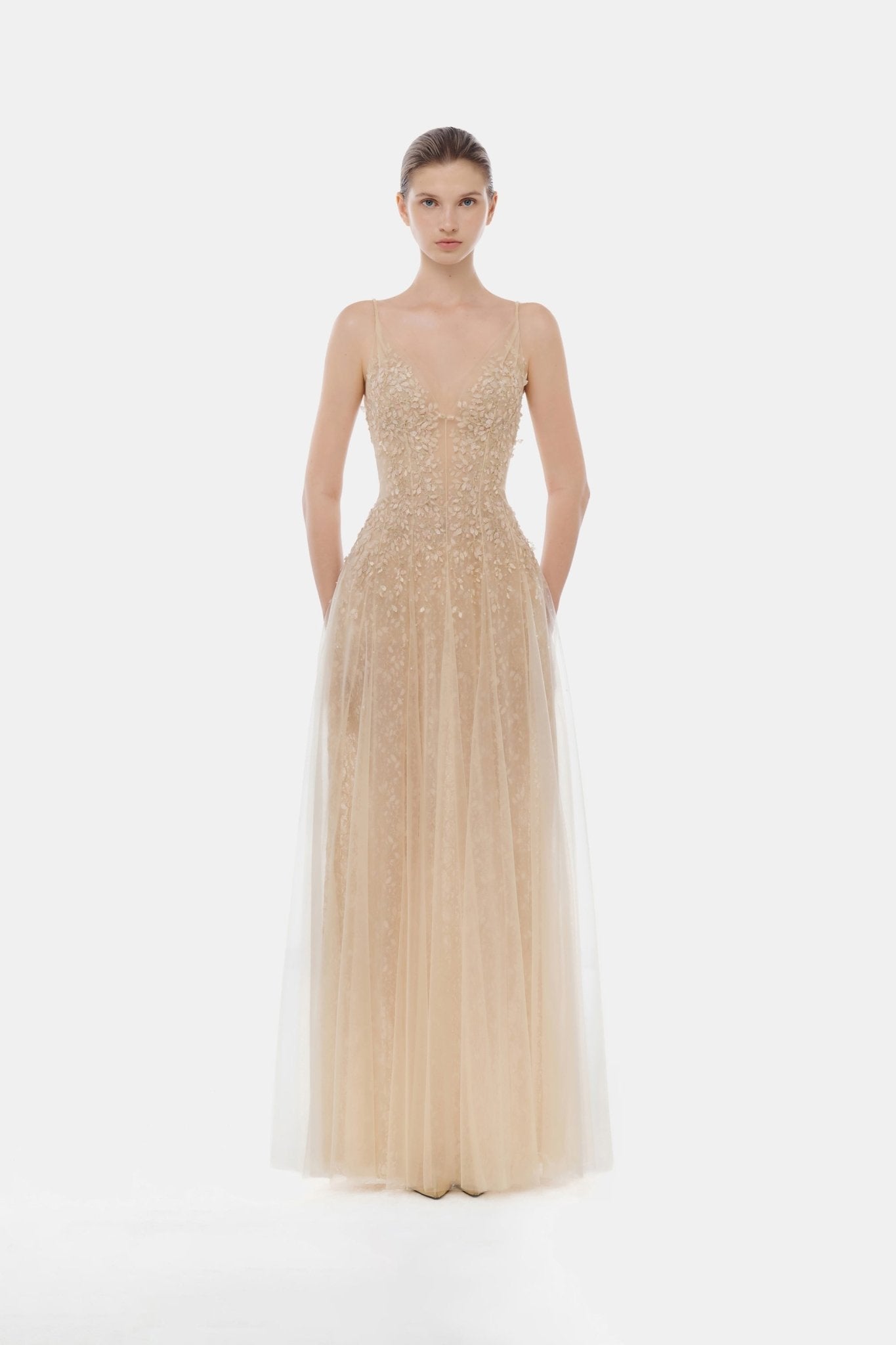 Pastel Deep-V Maxi Dress - XL Pastel Deep-V Maxi Dress - XL