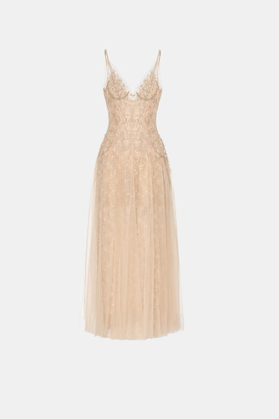 Pastel Deep-V Midi Dress – Montsand
