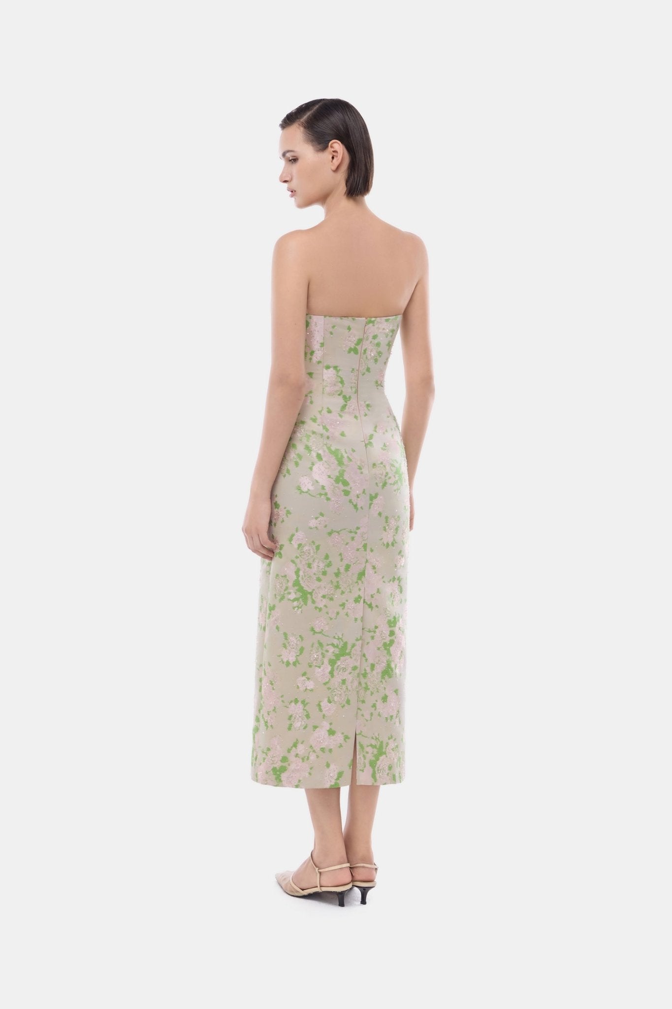 Pastel Floral Corsetry Tube Midi Dress - Montsand