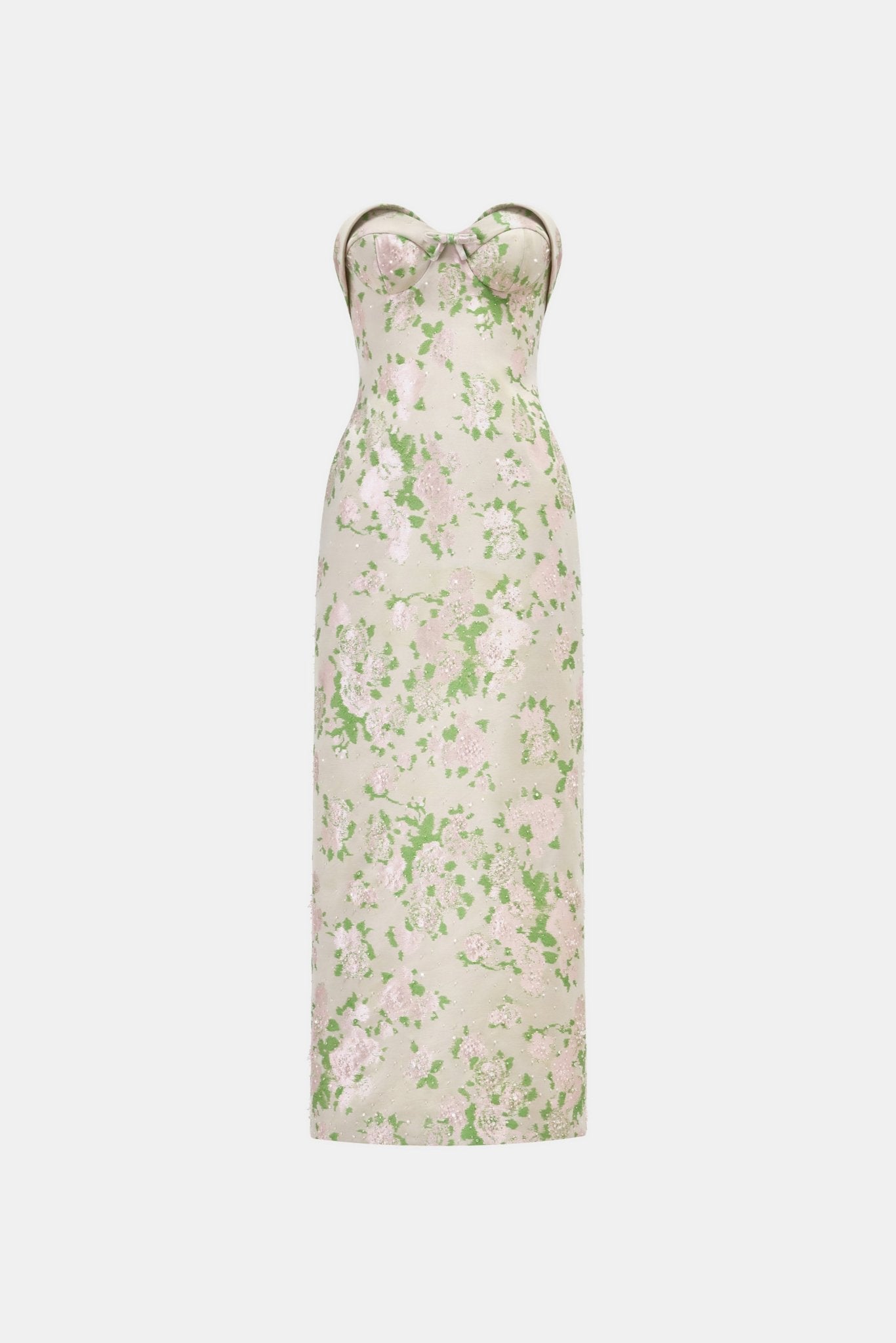 Pastel Floral Corsetry Tube Midi Dress - Montsand
