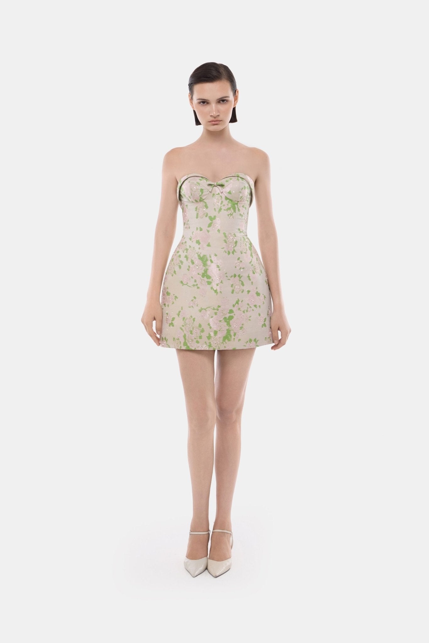 Pastel Floral Corsetry Tube Mini Dress - Montsand