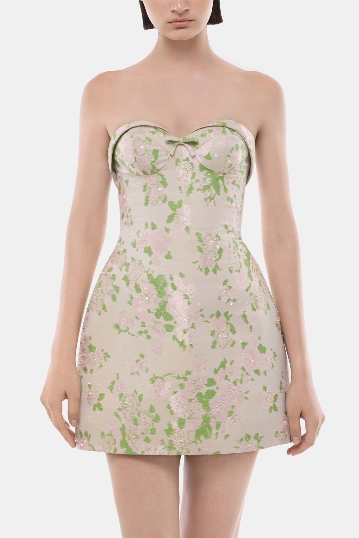 Pastel Floral Corsetry Tube Mini Dress - Montsand