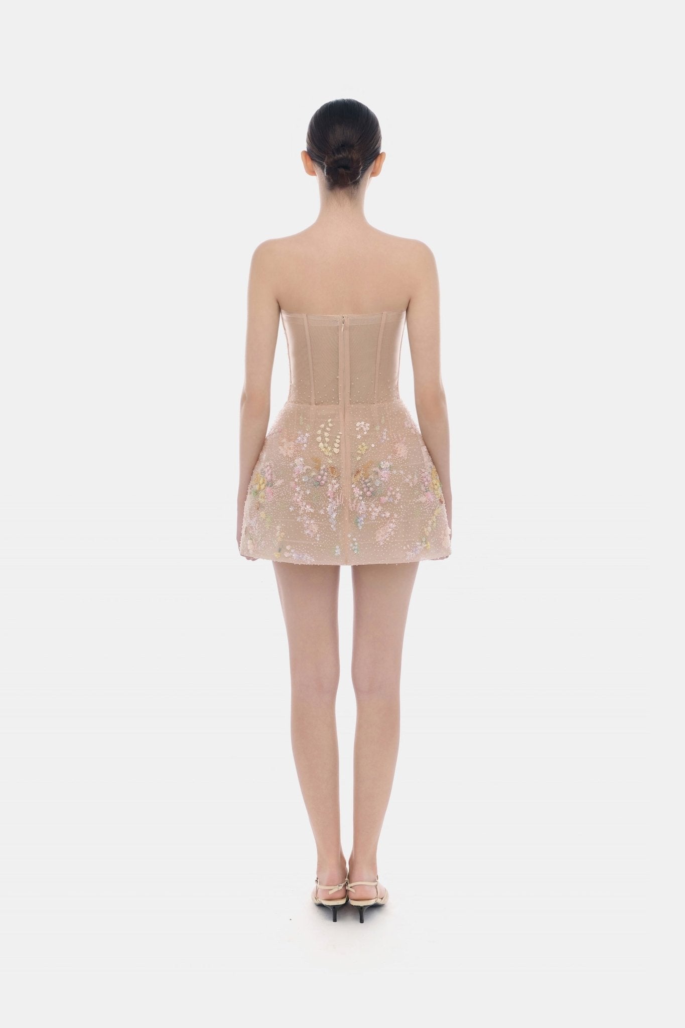 Pastel Mini Flower Embellished Dress - Montsand