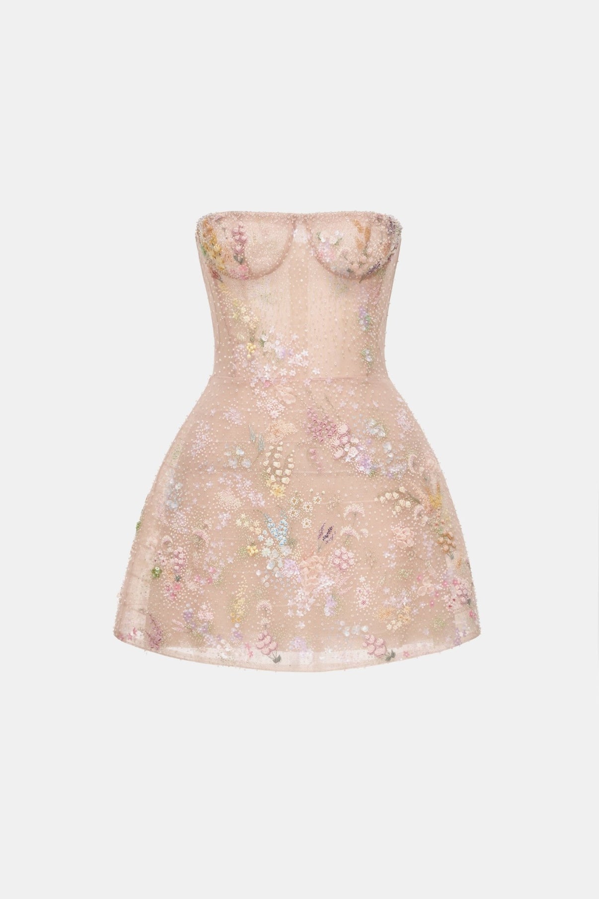 Pastel Mini Flower Embellished Dress – Montsand
