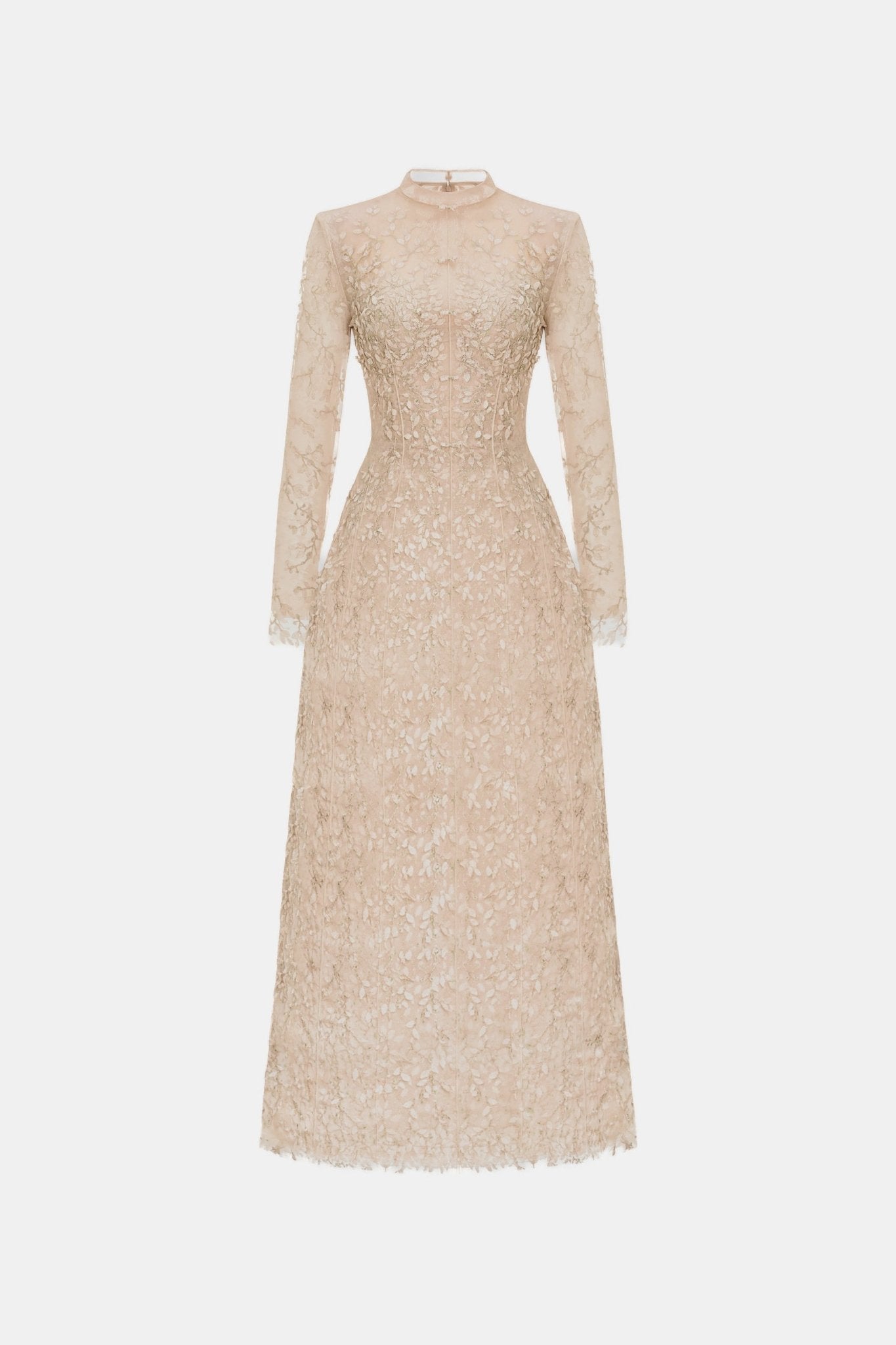 Pastel Mockneck Long Sleeve Maxi Dress - Montsand