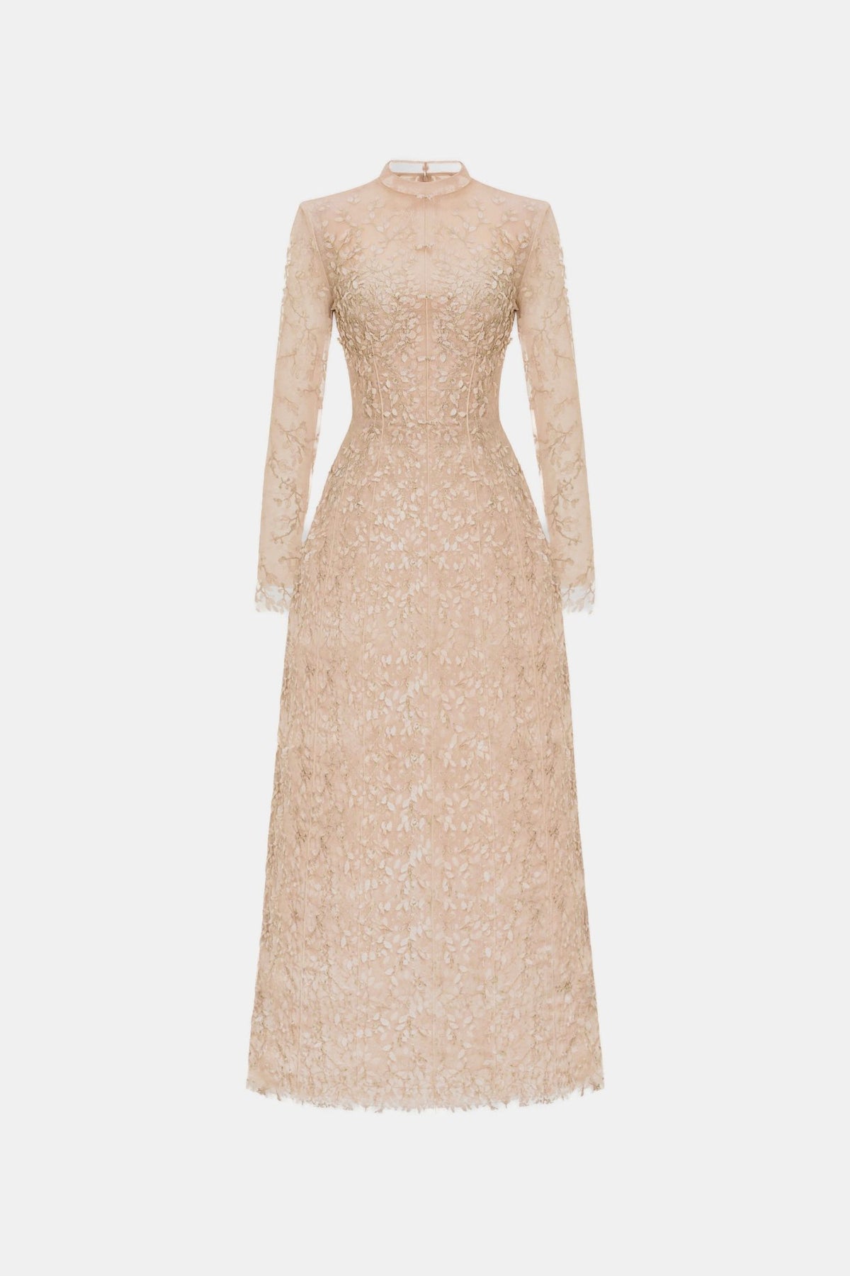 Pastel Mockneck Long Sleeve Maxi Dress