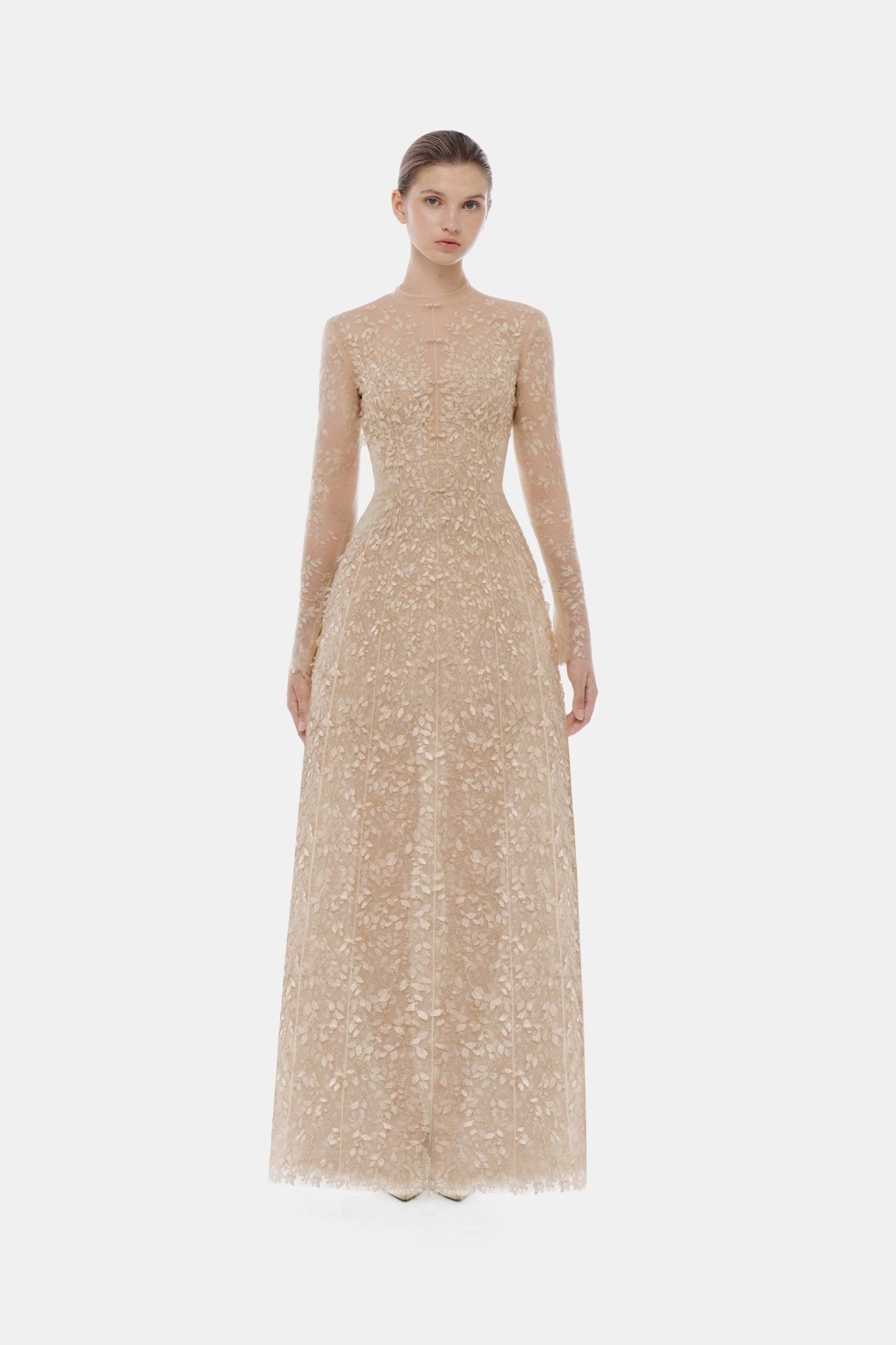 Pastel Mockneck Long Sleeve Maxi Dress - Montsand