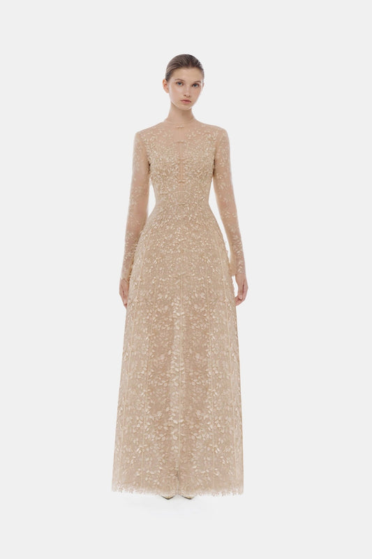 Pastel Mockneck Long Sleeve Maxi Dress - Montsand