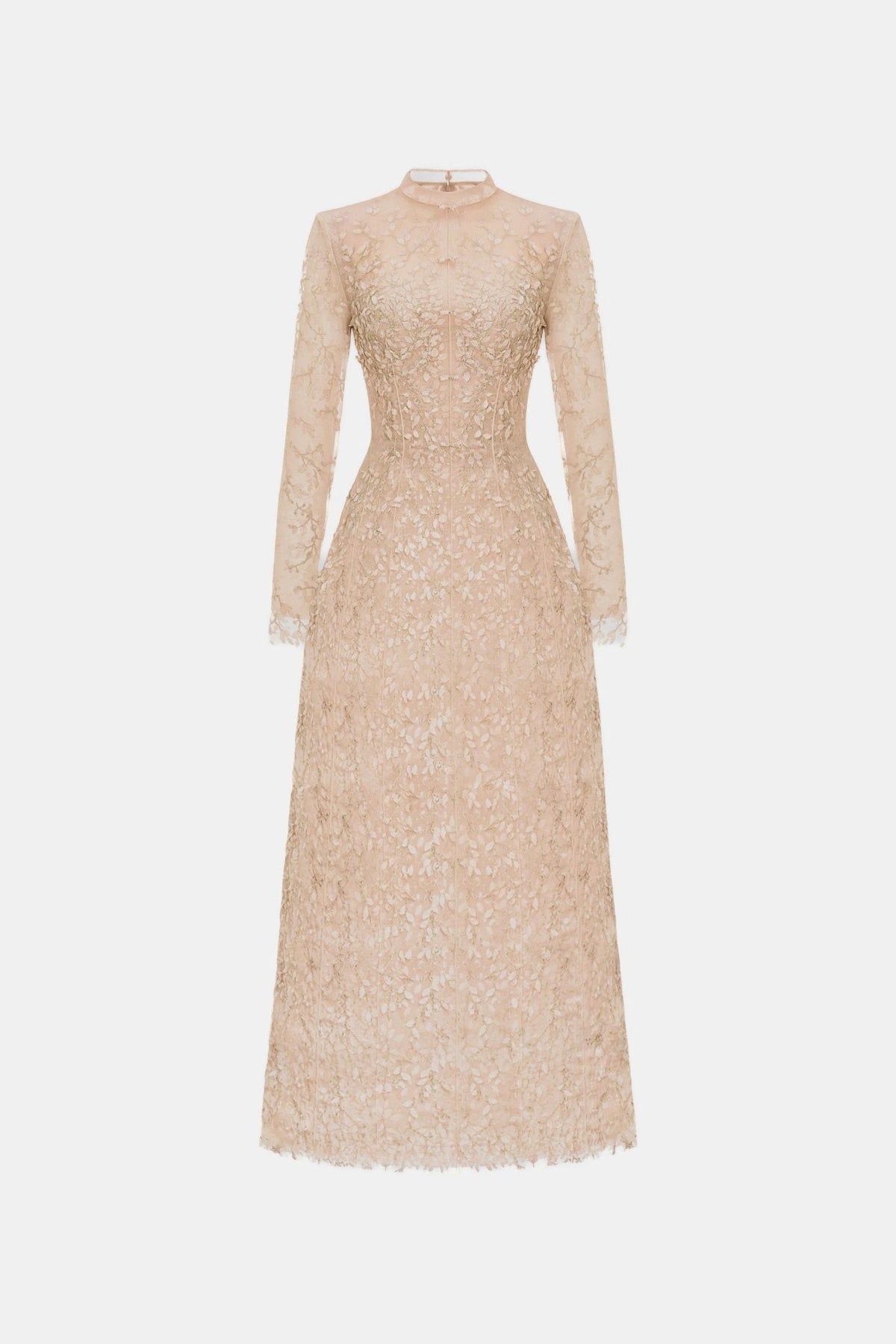 Pastel Mockneck Long Sleeve Maxi Dress - Montsand