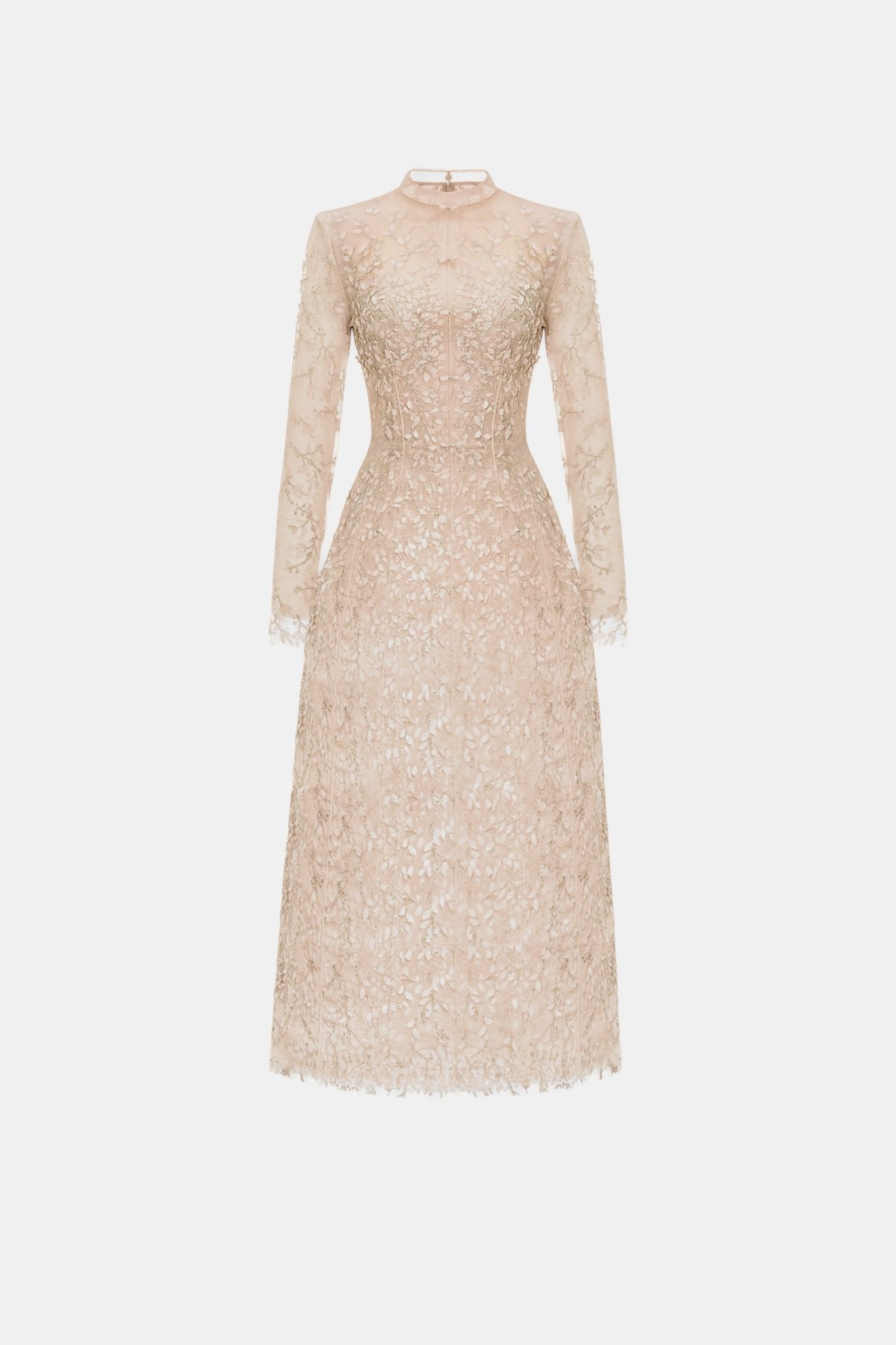 Pastel Mockneck Long Sleeve Midi Dress - Montsand