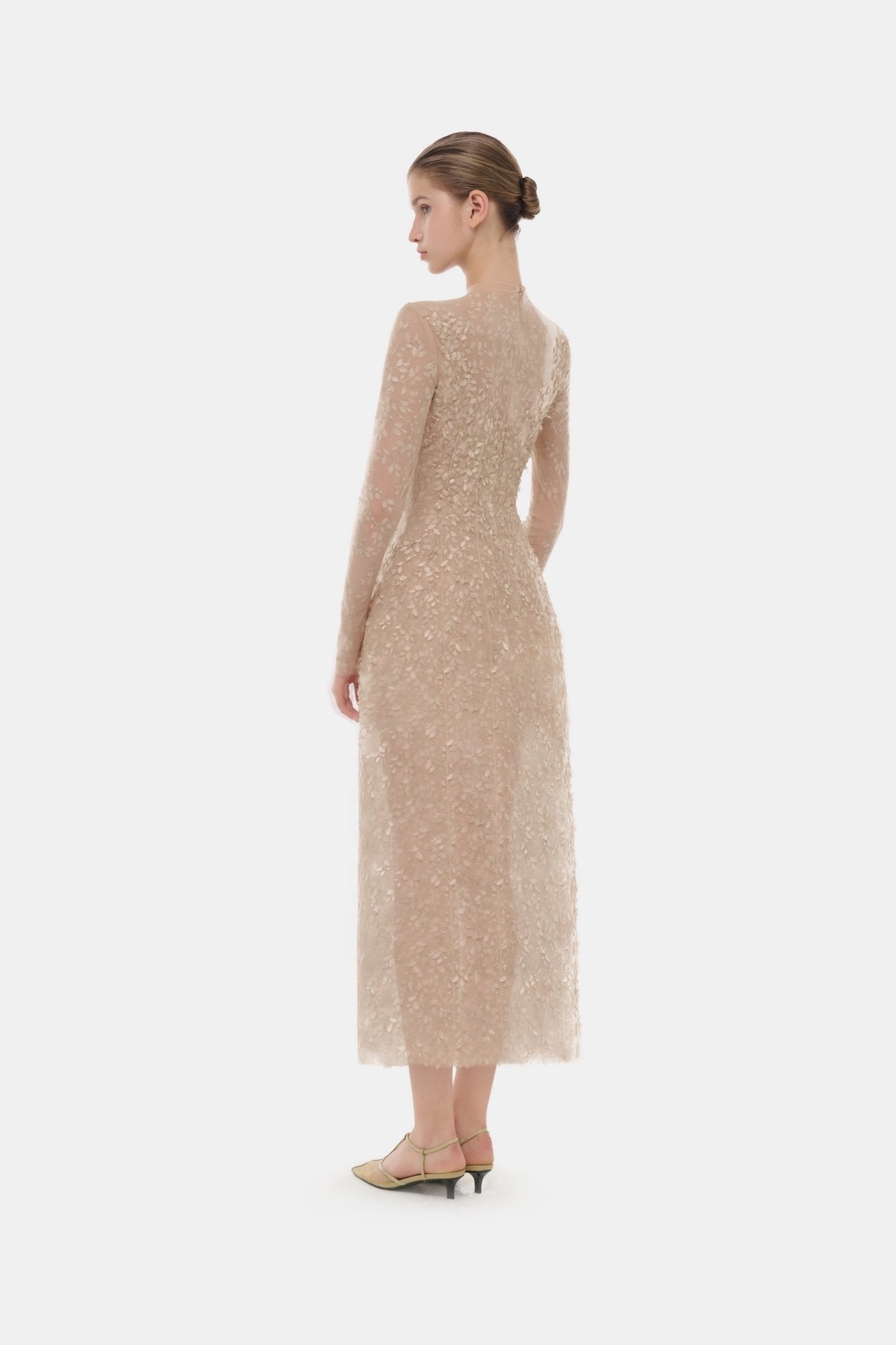 Pastel Mockneck Long Sleeve Midi Dress - Montsand