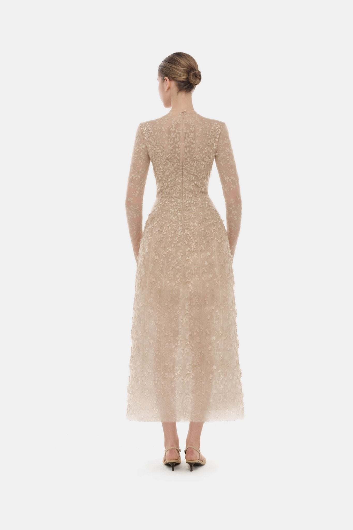 Pastel Mockneck Long Sleeve Midi Dress - Montsand