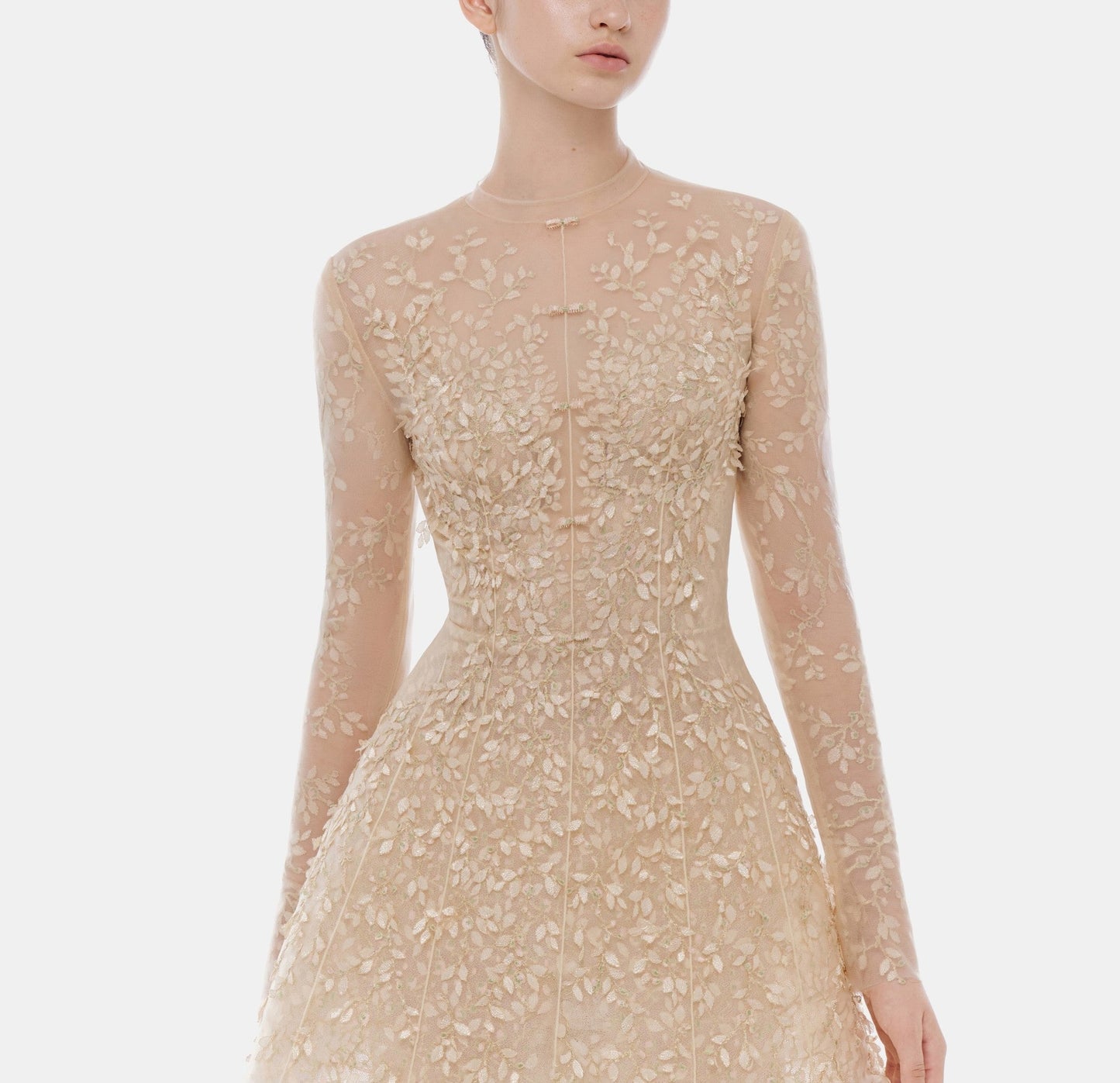 Pastel Mockneck Long Sleeve Midi Dress - Montsand