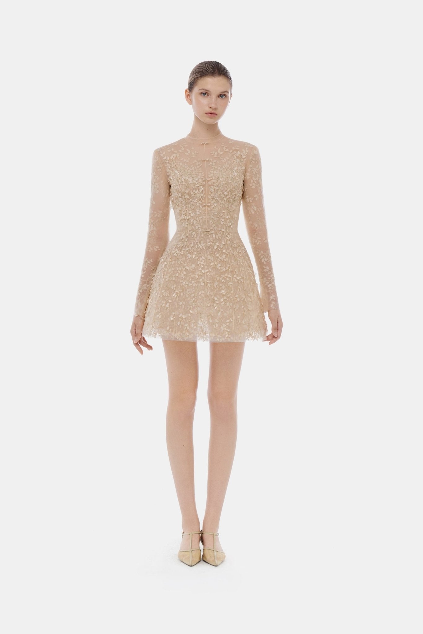 Pastel Mockneck Long Sleeve Mini Dress - Montsand