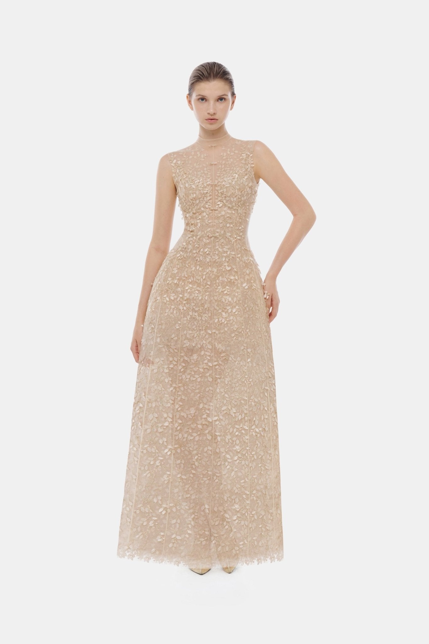 Pastel Mockneck Sleeveless Maxi Dress - Montsand