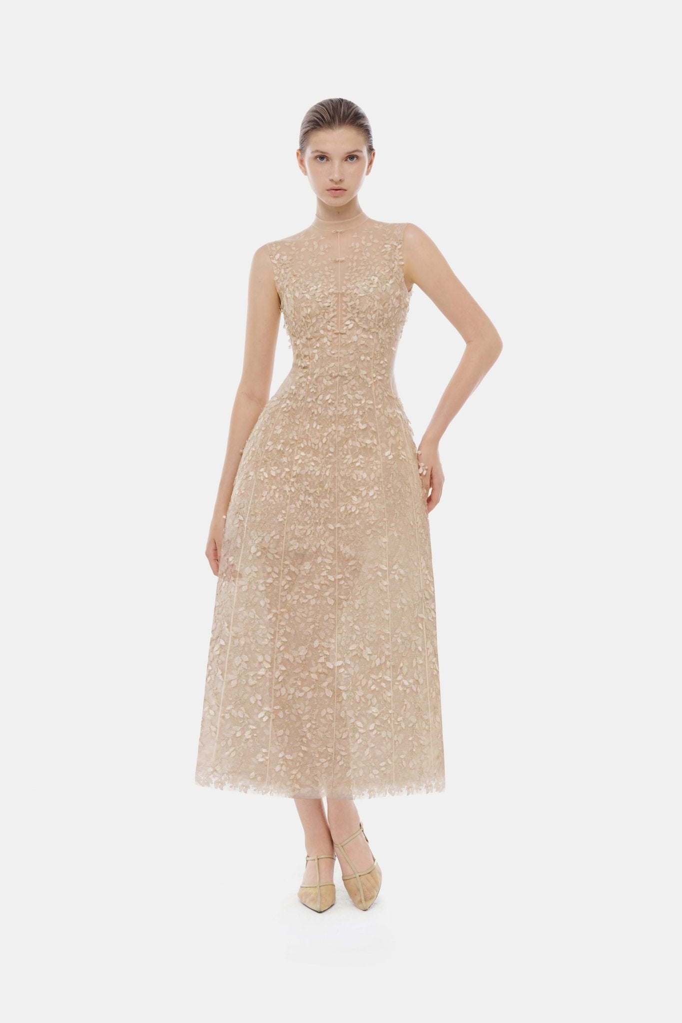 Pastel Mockneck Sleeveless Midi Dress - Montsand