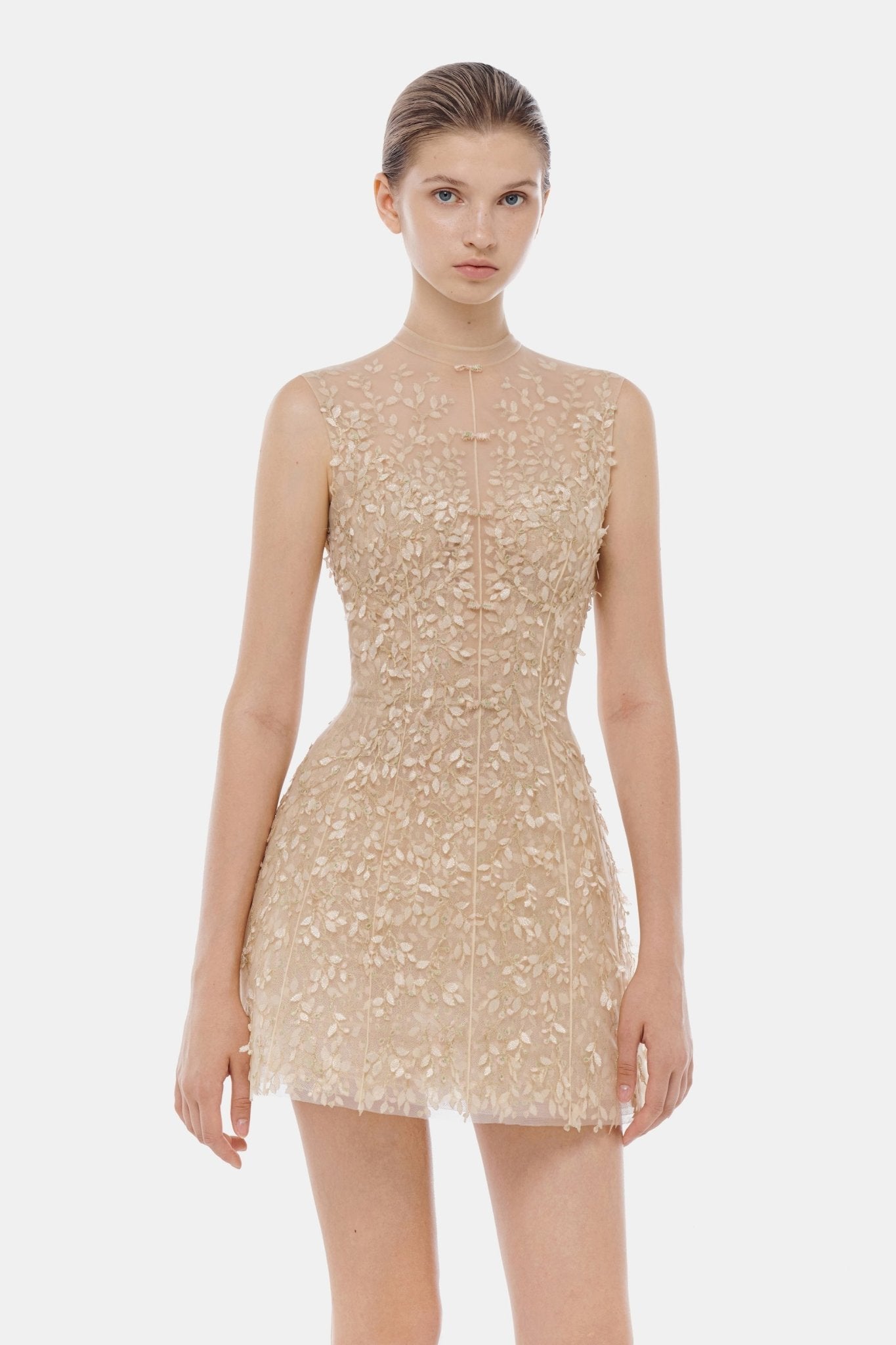 Pastel Mockneck Sleeveless Mini Dress - Montsand