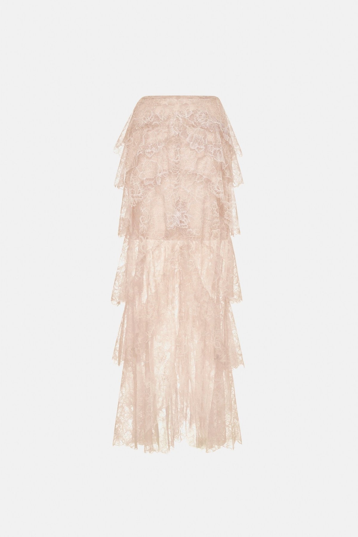 Peach Floral High-Low Maxi Skirt - Montsand