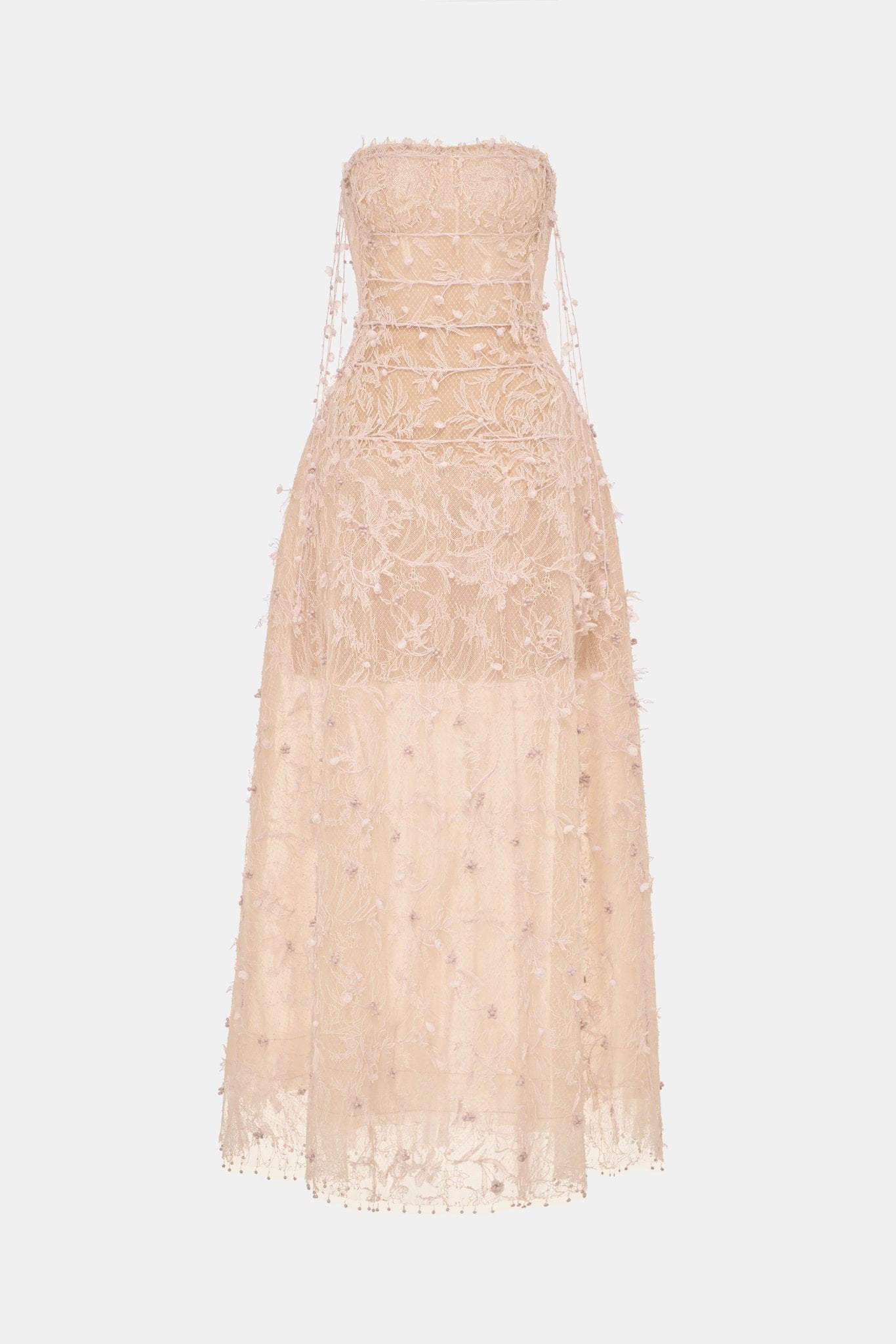 Peach Floral String Maxi Dress - Montsand
