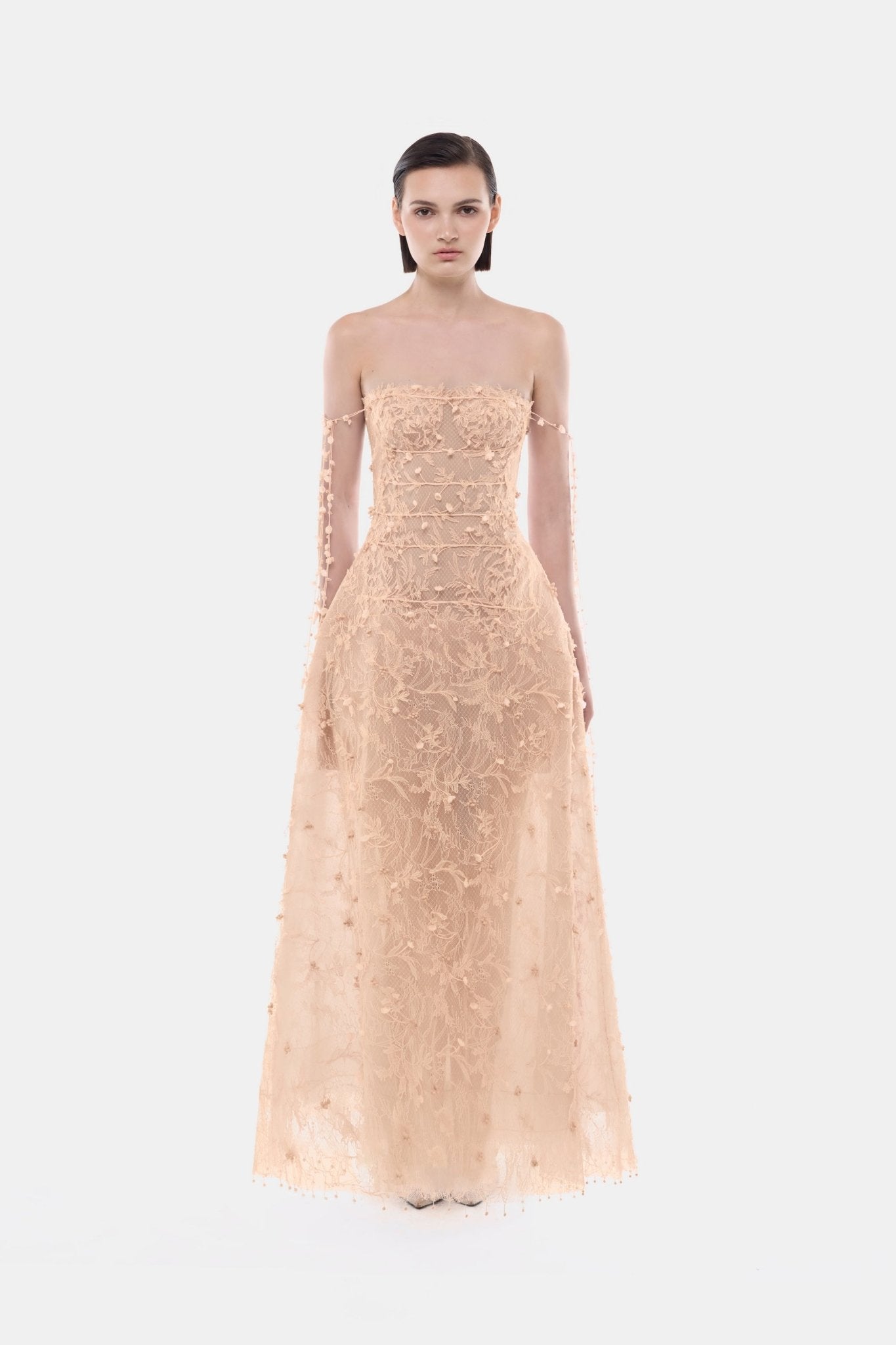 Peach Floral String Maxi Dress - Montsand