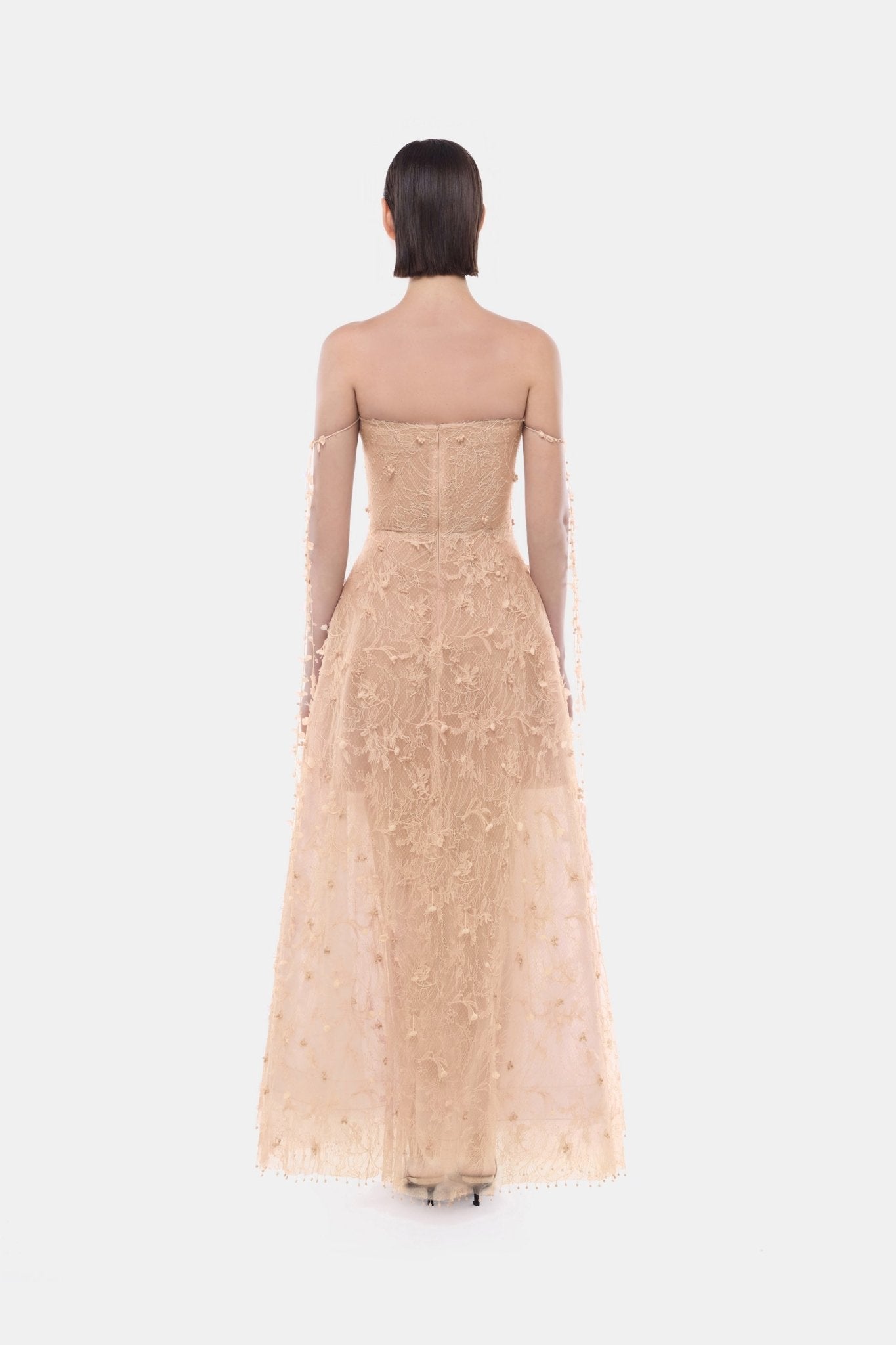 Peach Floral String Maxi Dress - Montsand
