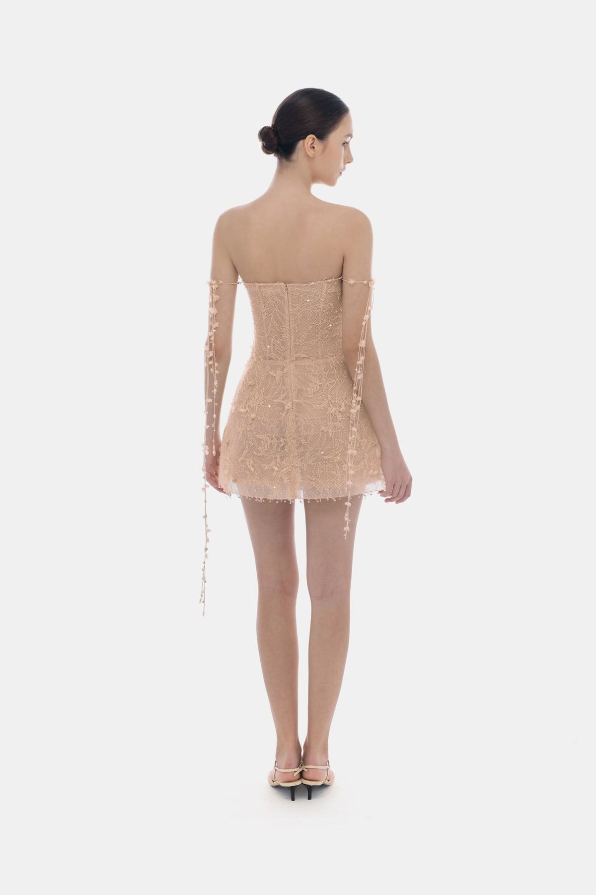 Peach Floral String Mini Dress. - Montsand