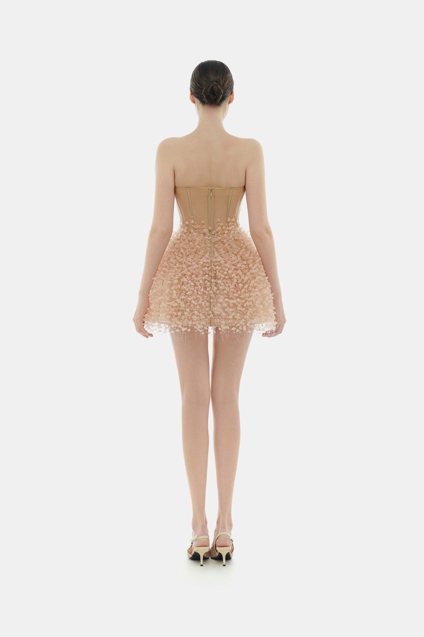 Peach Flowers Mini Dress - Montsand