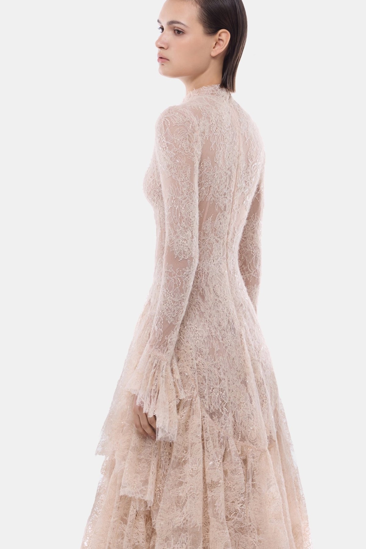Peach Lace Mullet Dress - Montsand