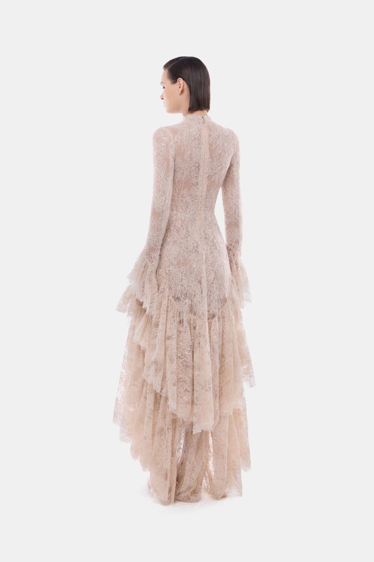 Peach Lace Mullet Dress - Montsand
