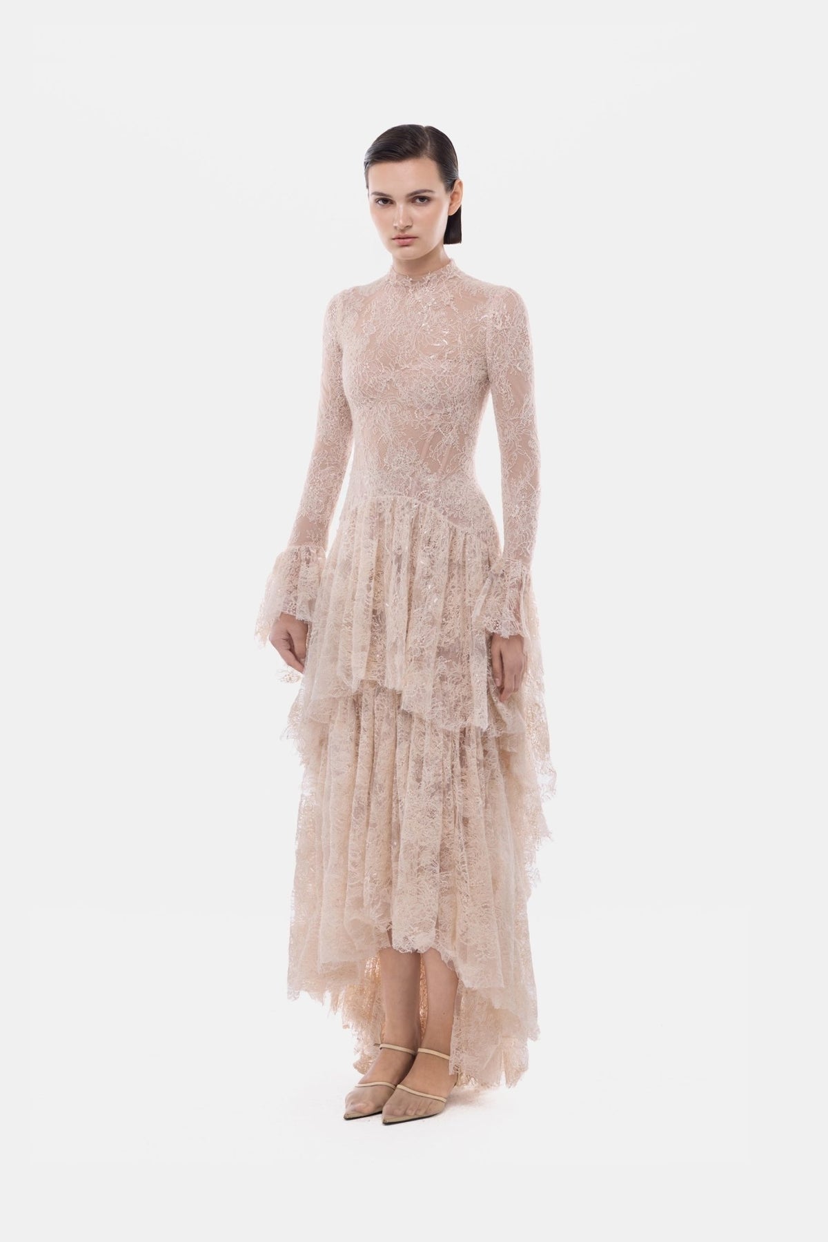 Peach Lace Mullet Dress - Montsand